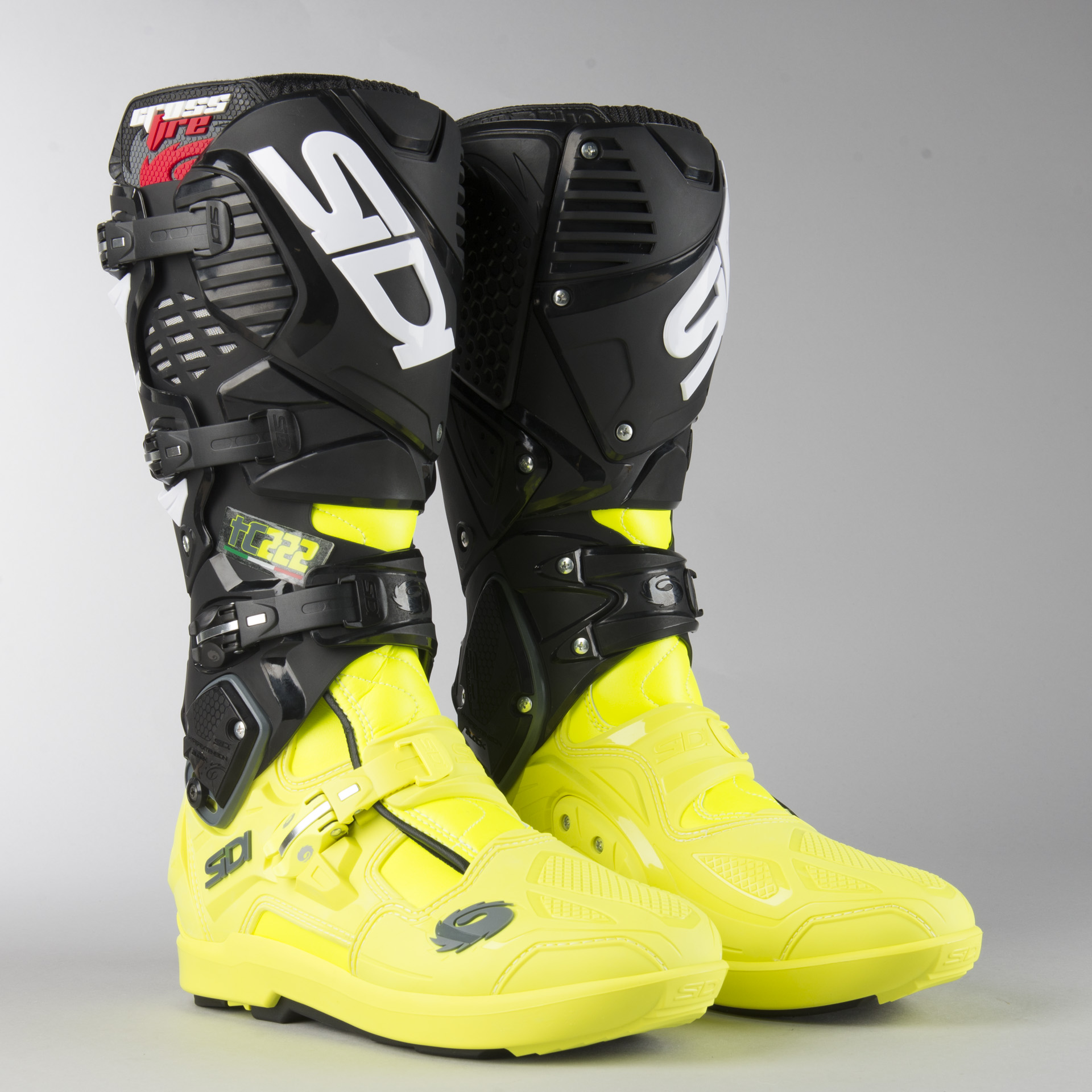 SRS TC222 MX Boots Black-Yellow Fluo 