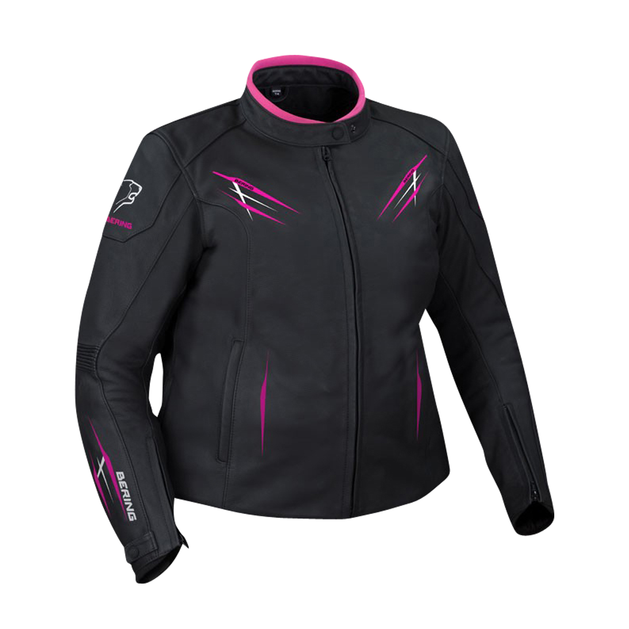 Bering Brutalia Queen Size MC Jacka Dam Svart Vit Fuchsia Bering Twist MC Jacka Dam Svart Fuchsia Nu 13% rabatt