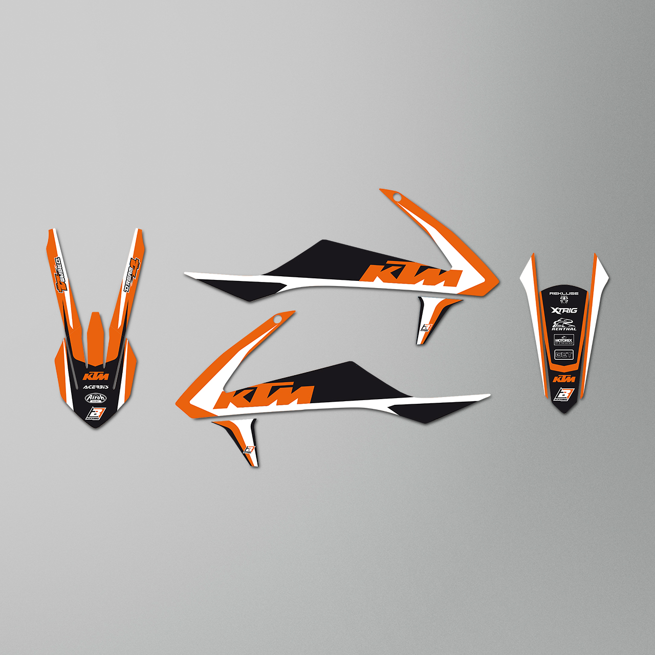 Blackbird Dream 4 Complete Decal Kit with Seat Cover Orange-Black-White