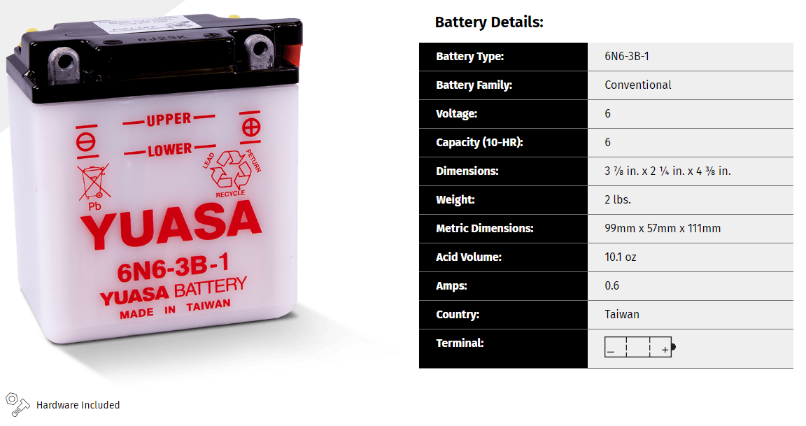 Yuasa Conventional Battery– Search by bike