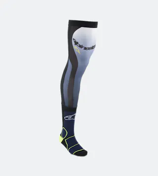 Meias MX para Joelheira Alpinestars Azul-Marinho Noturno-Amarelo Fluo
