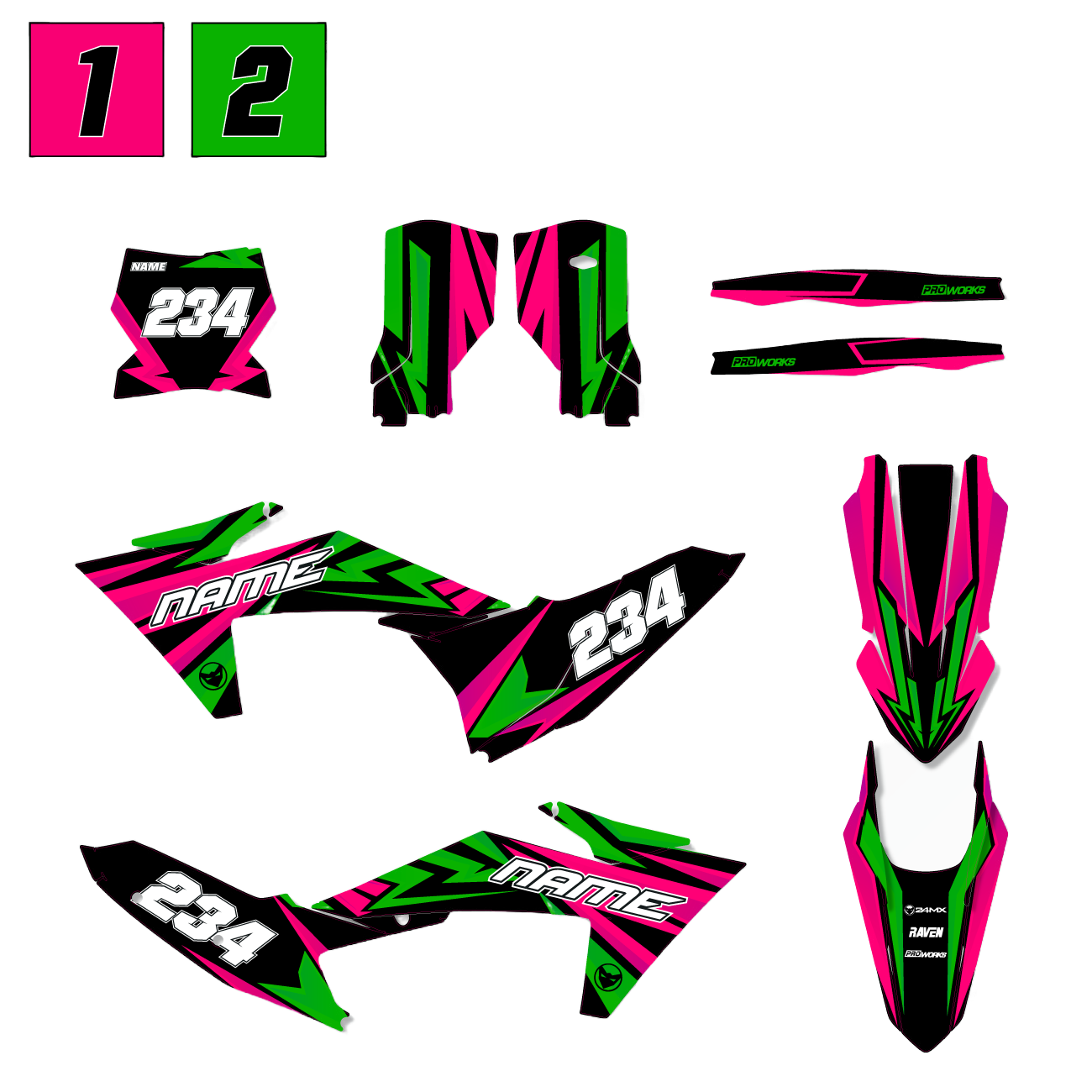 Gepersonaliseerde Stickerset 24MX Holo Twin