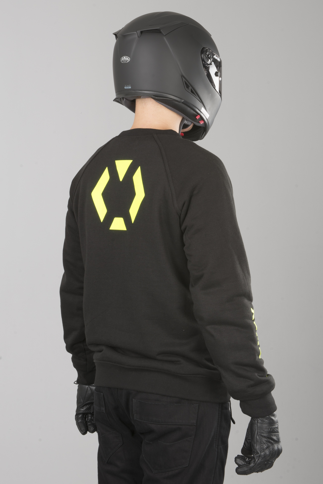 XLMOTO Motorrad Sweatshirt Aramidverstärkt Schwarz Gelb XLMOTO Motorrad Sweatshirt Aramidverstärkt Schwarz Gelb