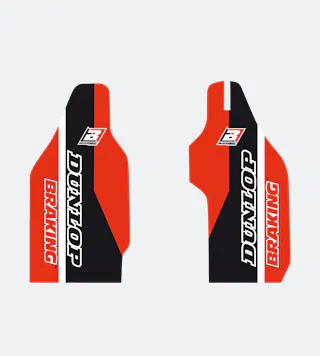 Vorkbeenbescherming Stickers Blackbird Dream 4 Rood-Wit-Zwart