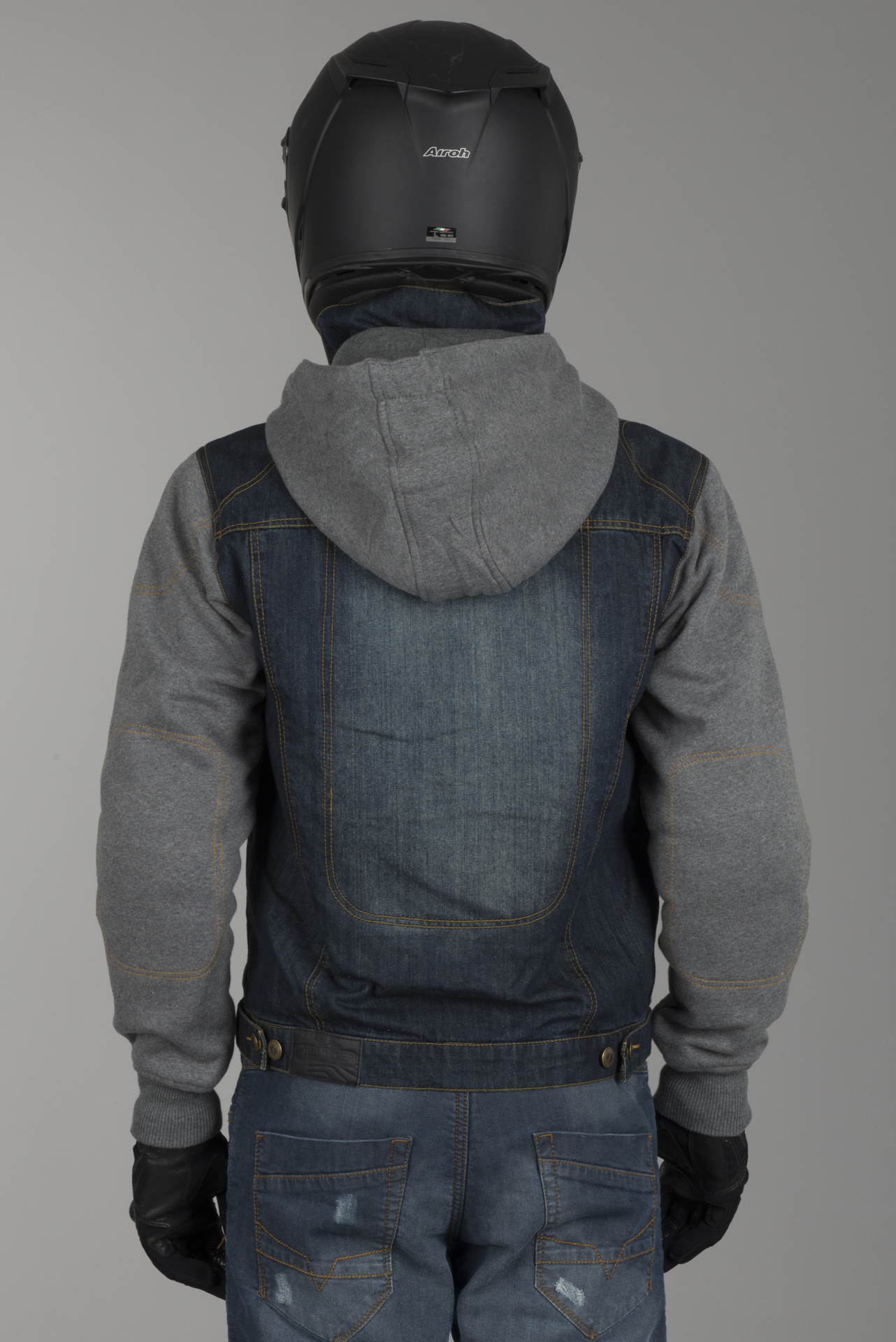 booster denim hoodie