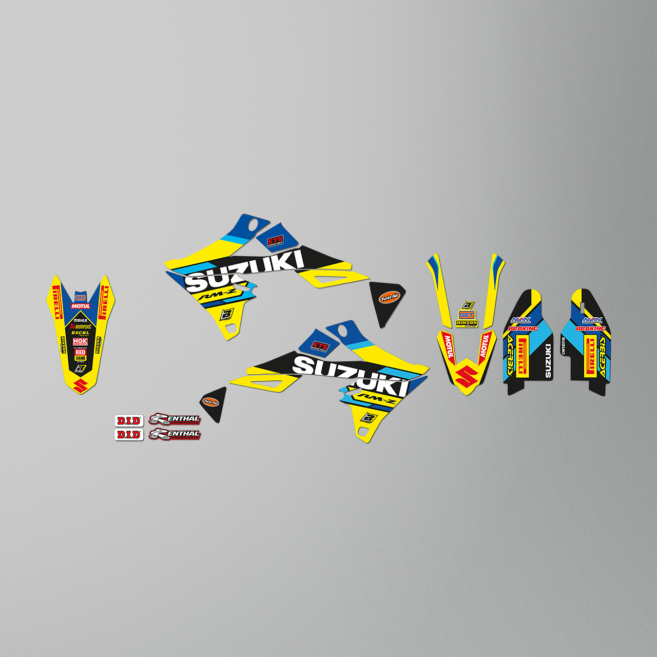 Kit de Adhesivos Blackbird Replica World Restyle Azul-Negro-Amarillo