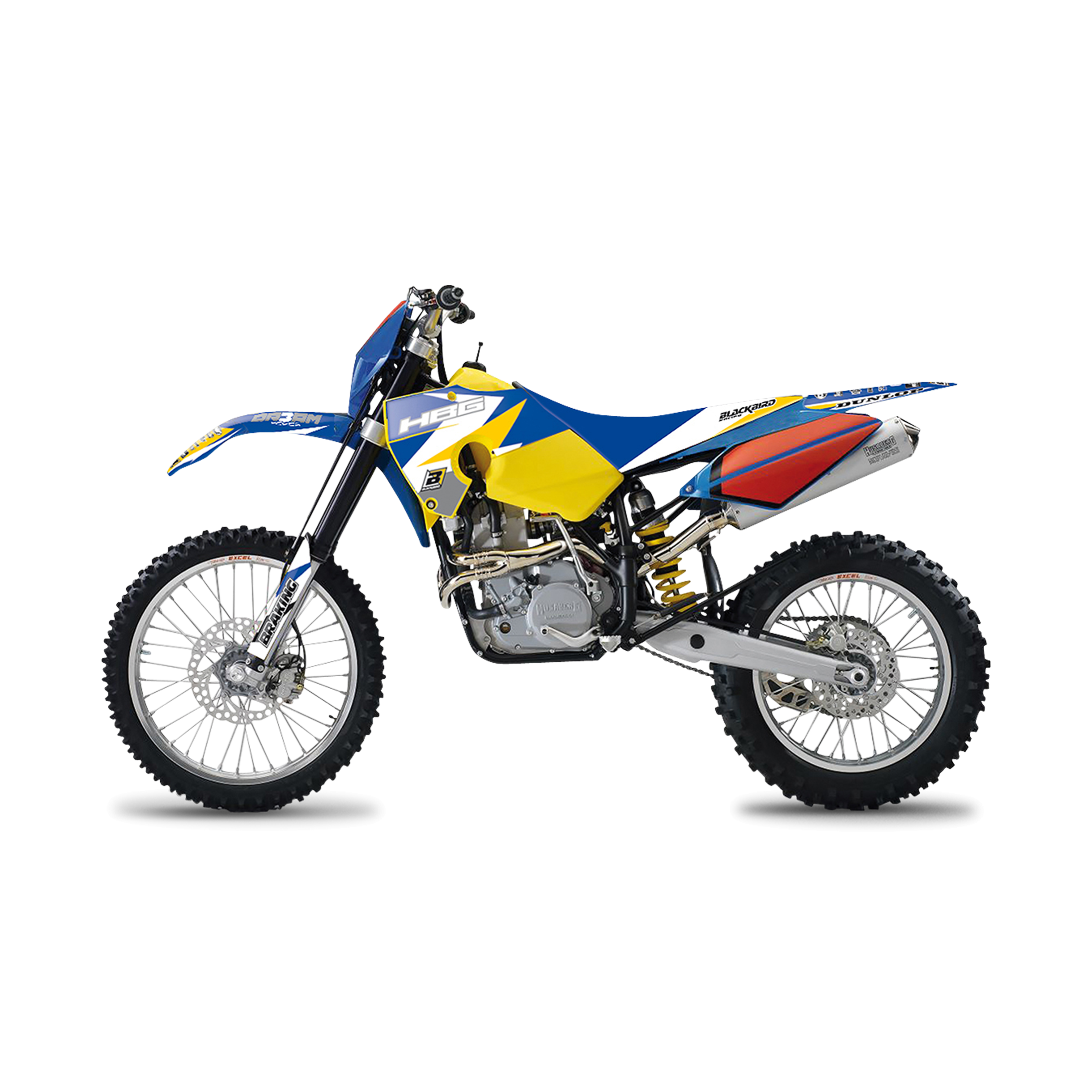 Complete Stickerset + Zadelovertrek Blackbird Dream 3 Blauw-Geel-Wit