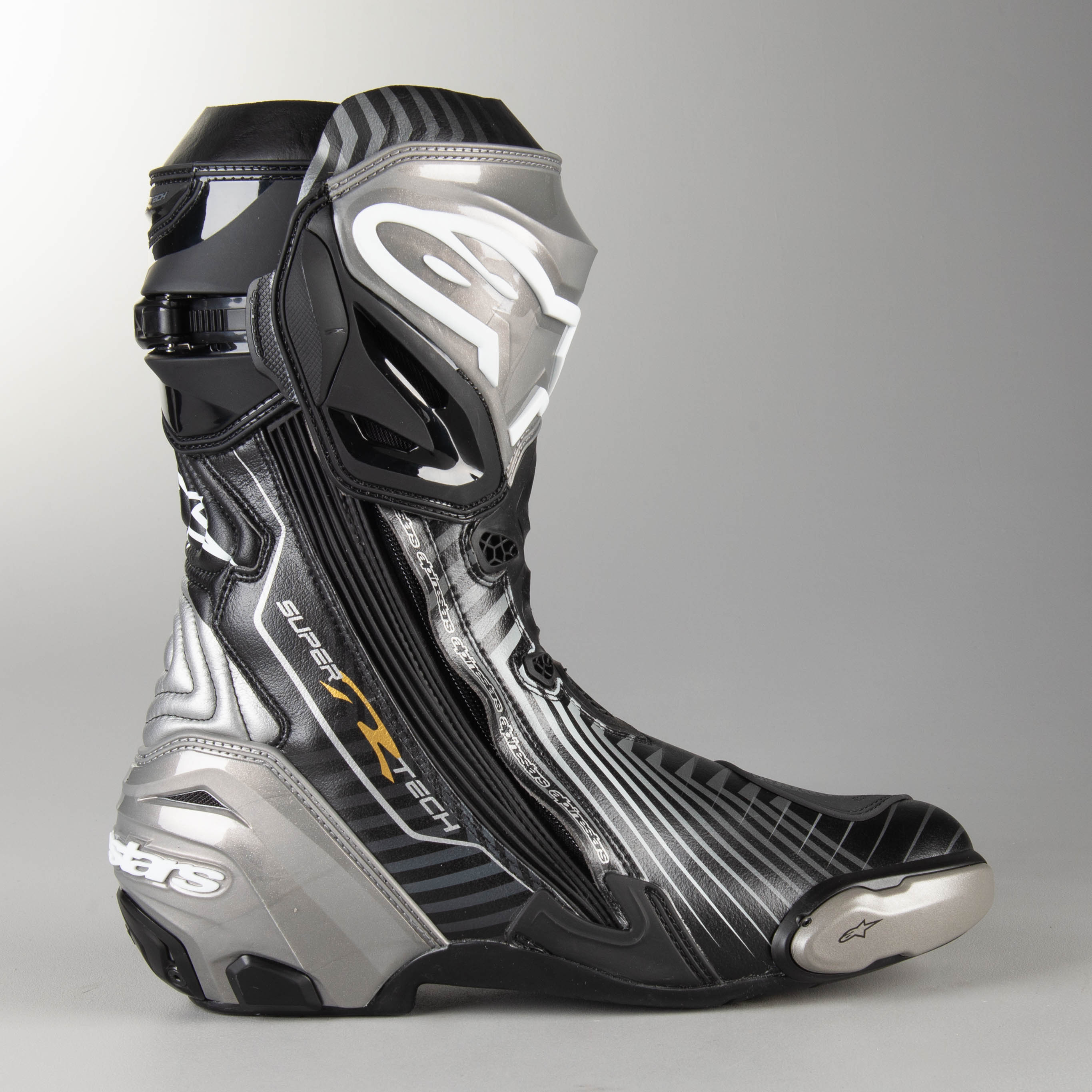 Alpinestars Supertech R MC Stövlar Svart Grå Guld Nu 5 Alpinestars Supertech R MC Stövlar Svart Grå Guld Nu 5