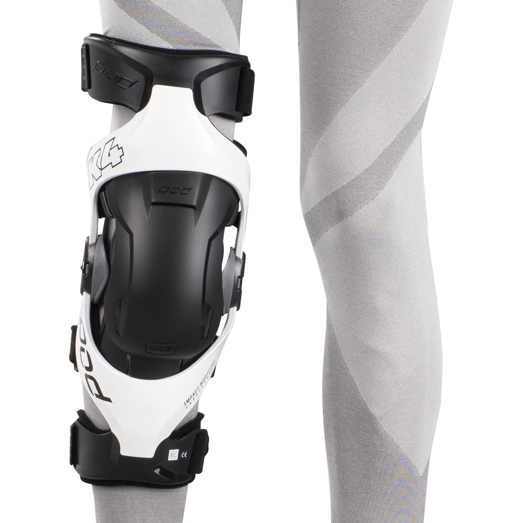 POD K4 2.0 Right Knee Guard Black-White | 24mx