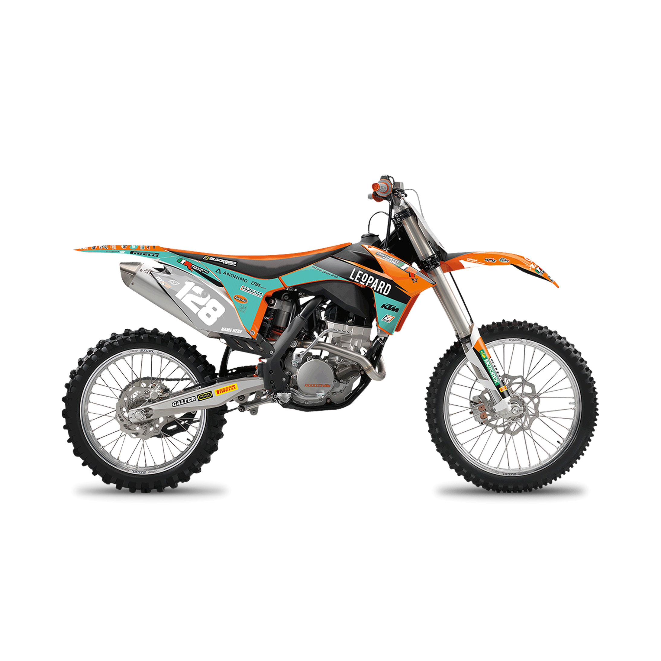Kit Completo de Adhesivos + Funda de Asiento Blackbird Replica Marchetti Racing 2018 Naranja-Azul