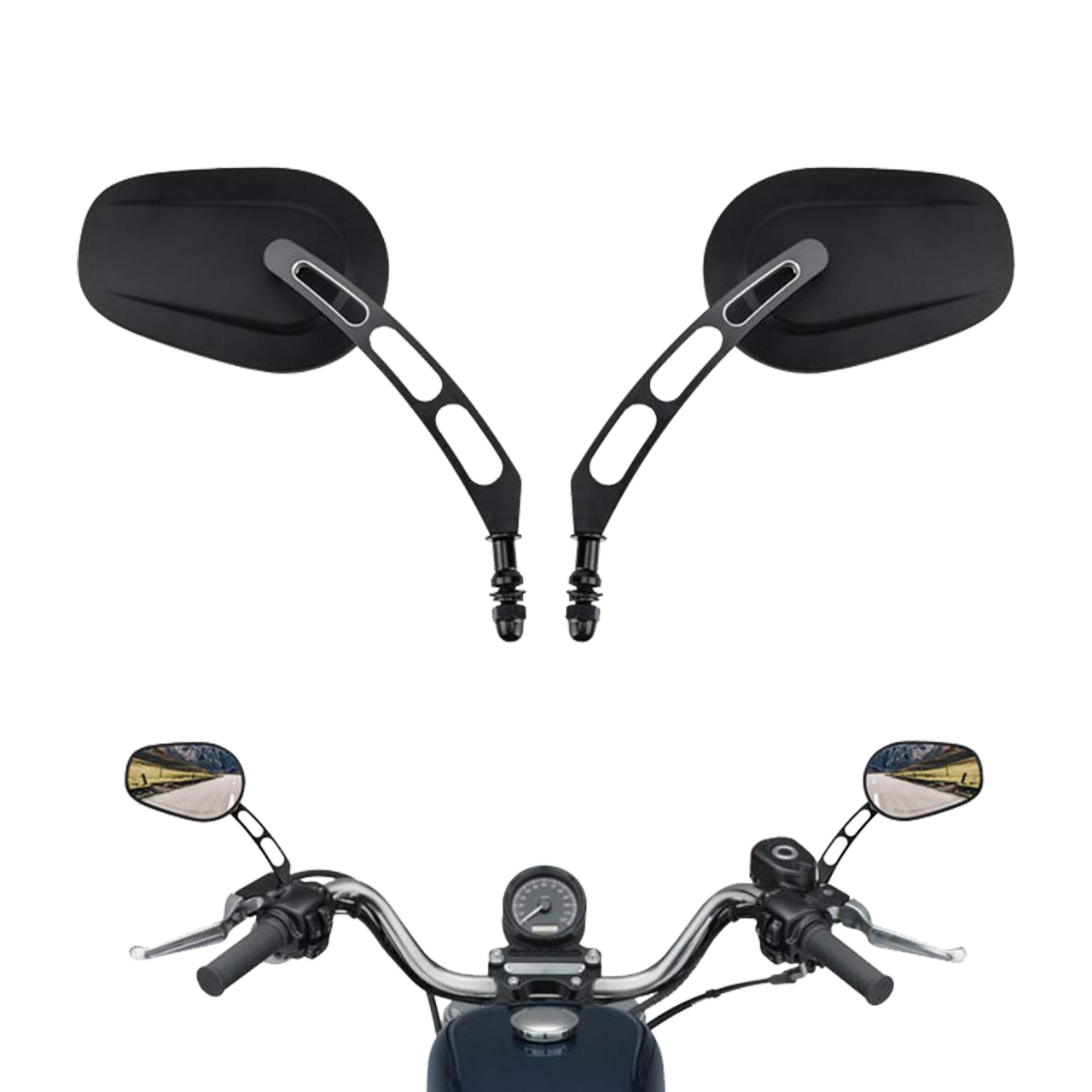 CustomAcces Misuri H-D Rear View Mirrors Black