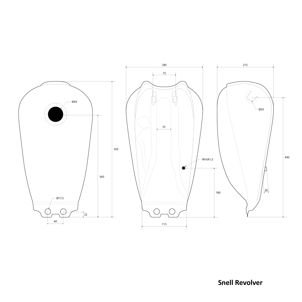 Snell Revolver Fuel Tank Raw