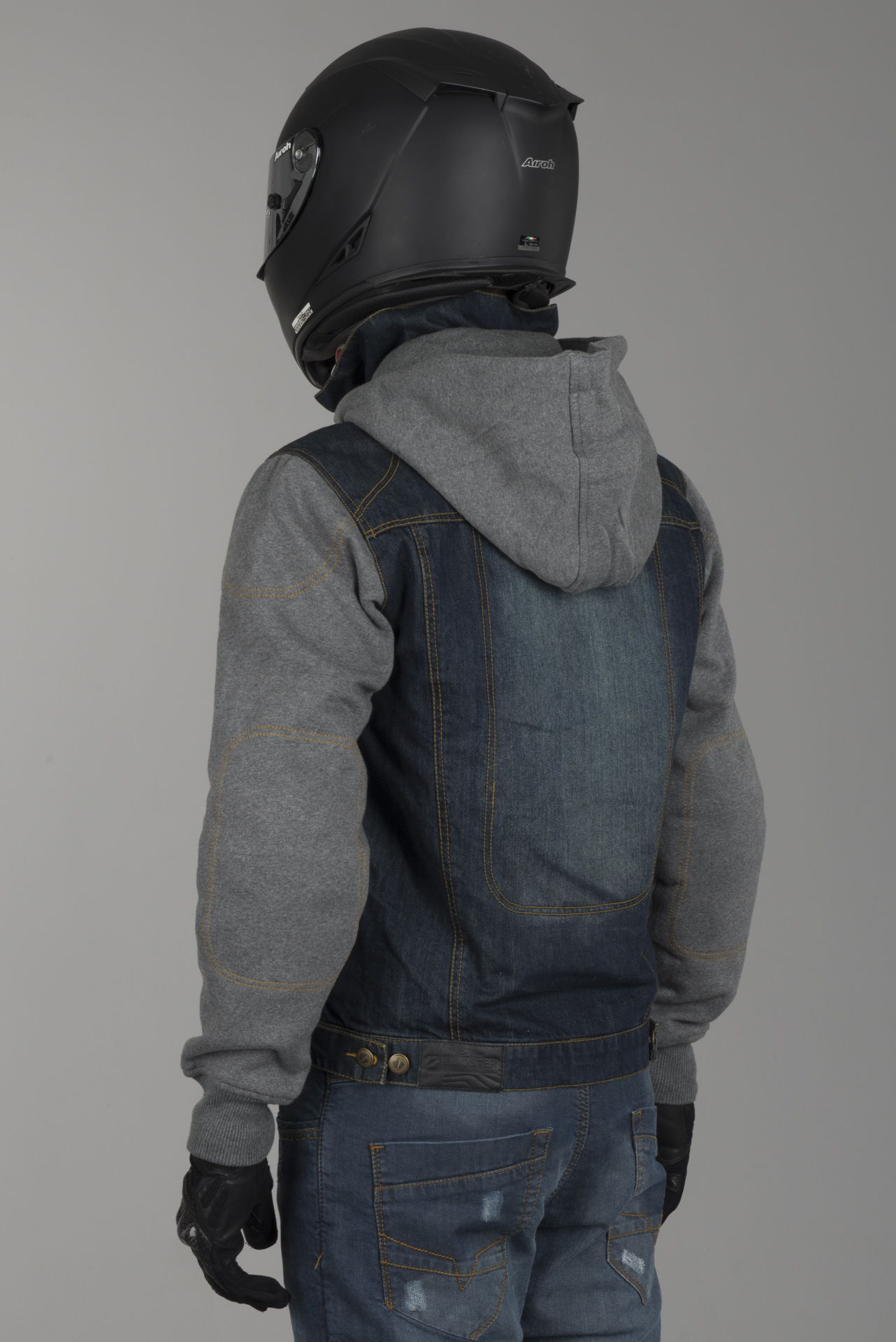 booster denim hoodie