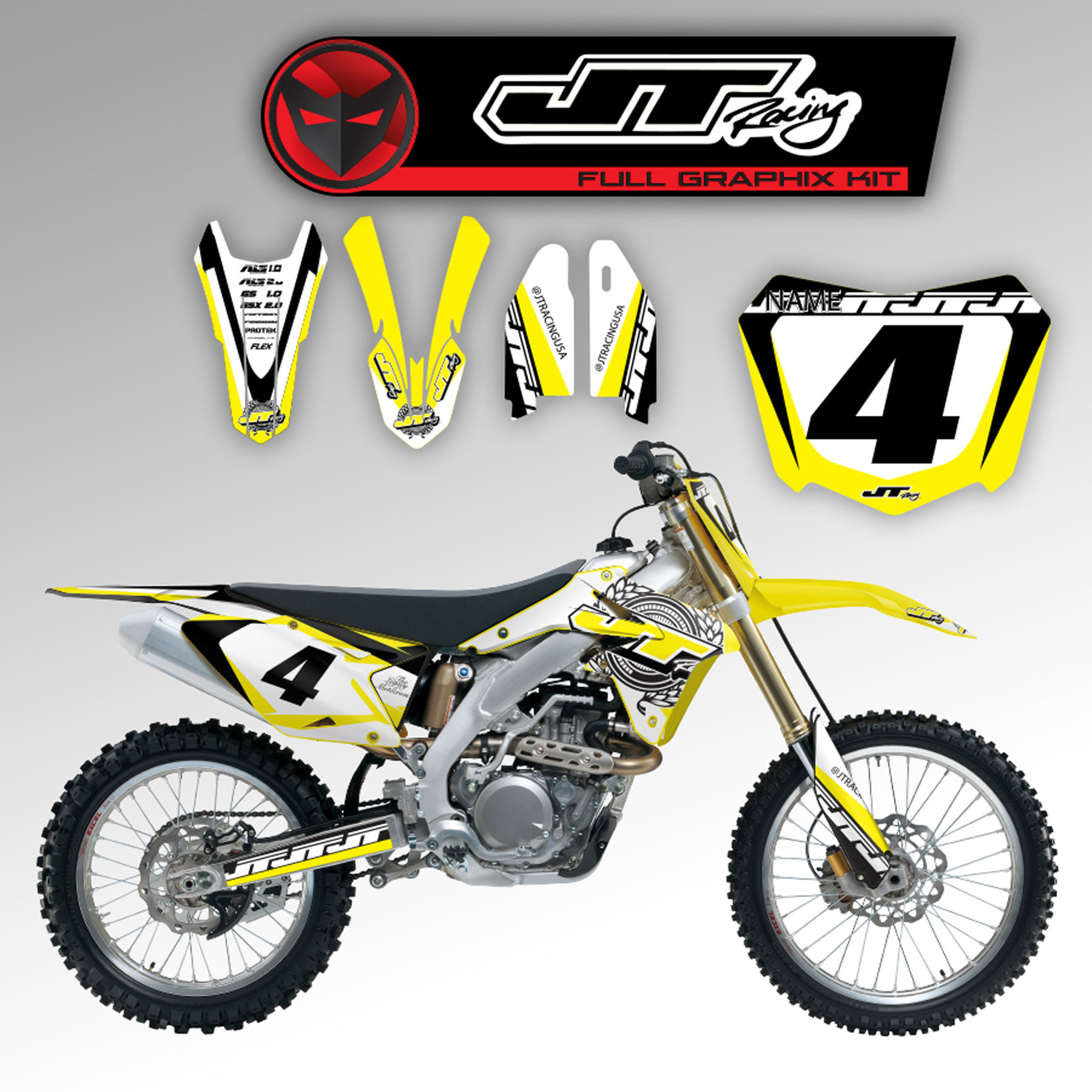 Complete Stickerset JT Racing en Nummerplaatstickers