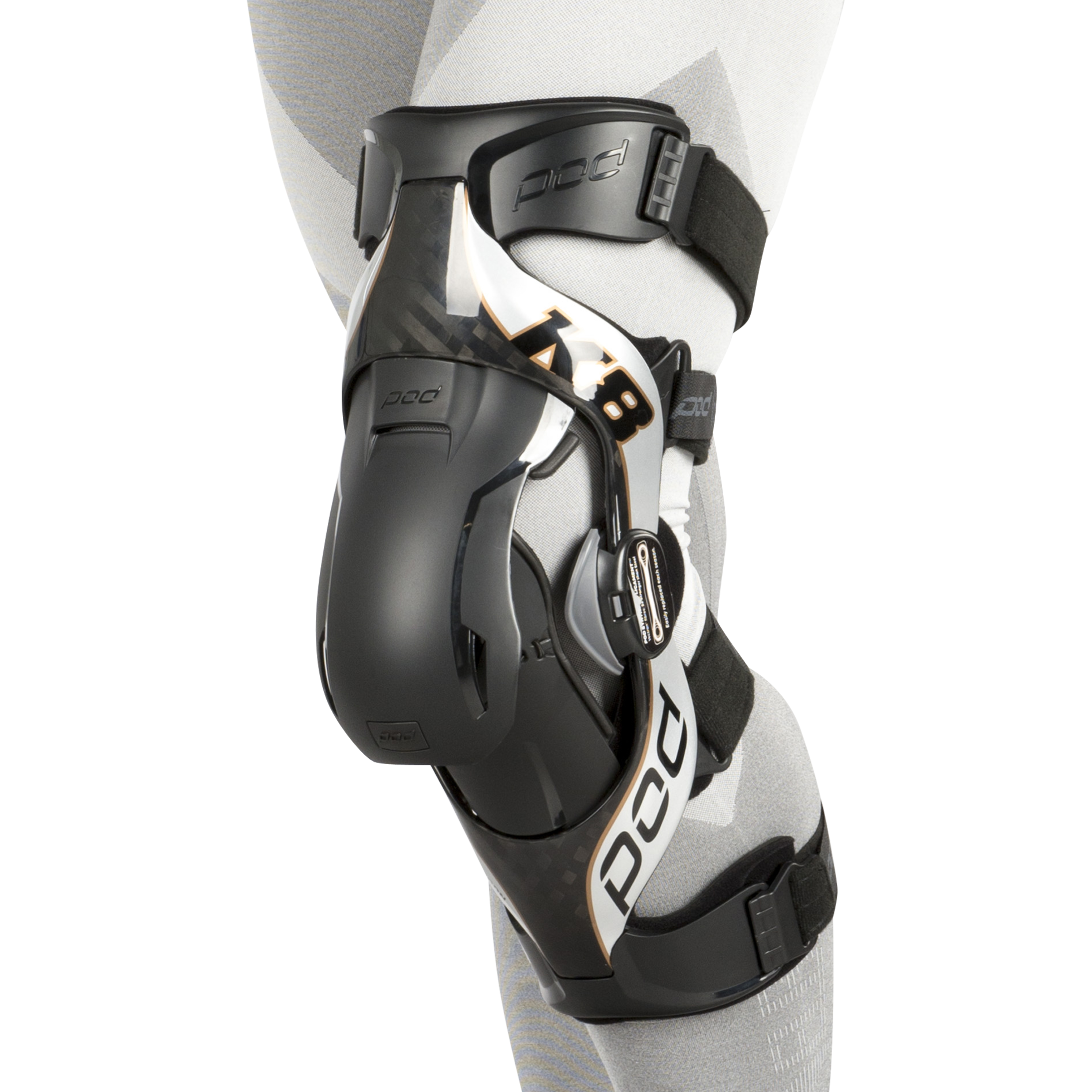 POD K8 2.0 Knee Brace M カーボン/シルバー POD K8 Knee Protection Left Carbon | 24mx
