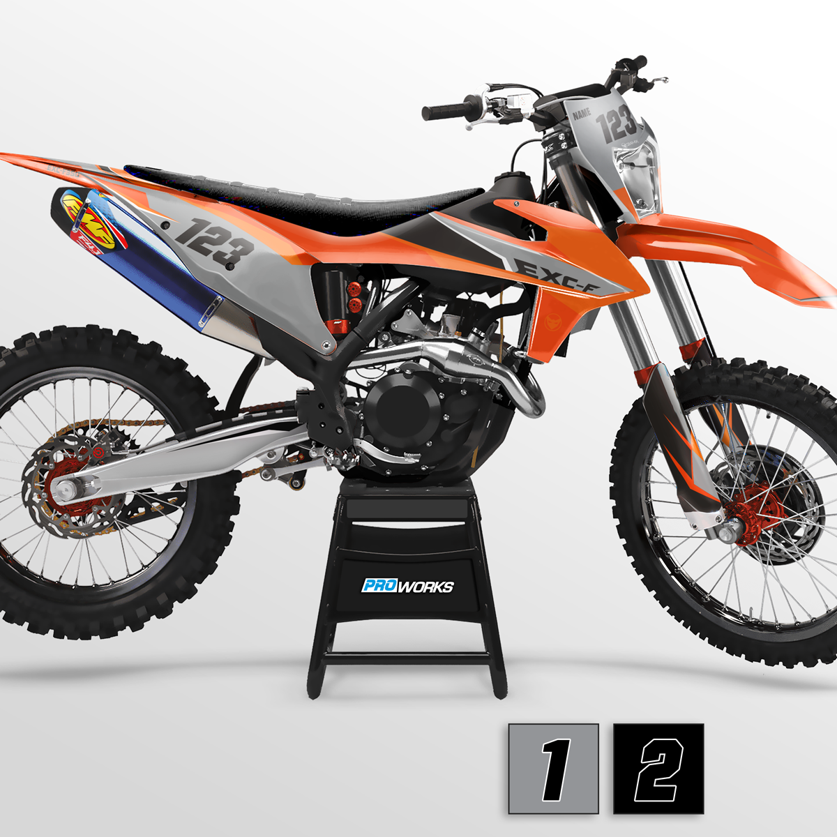 Kit de Adhesivos 24MX EXC 2021 con Nombre y Número