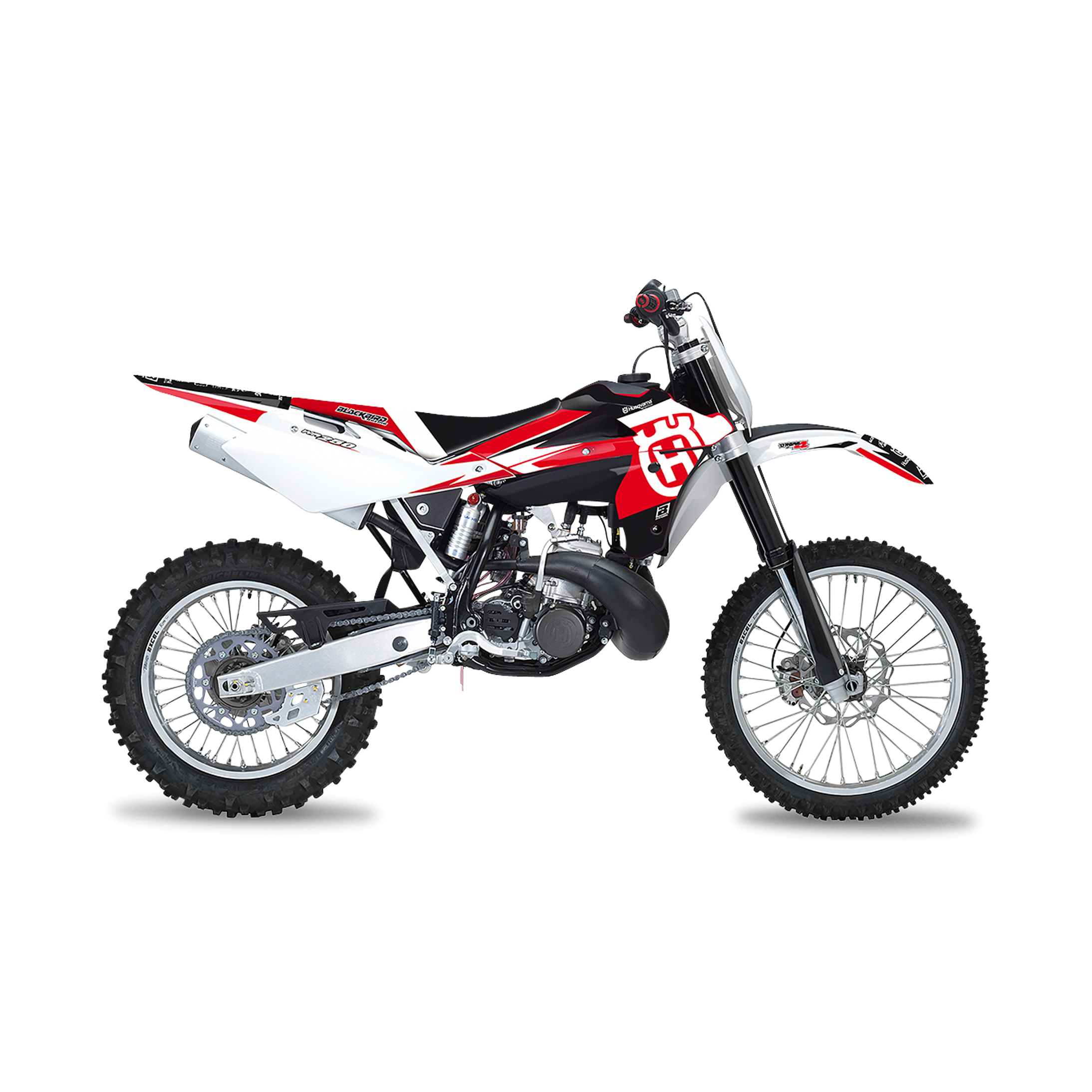 Complete Stickerset + Zadelovertrek Blackbird Dream 4 Rood-Wit-Zwart