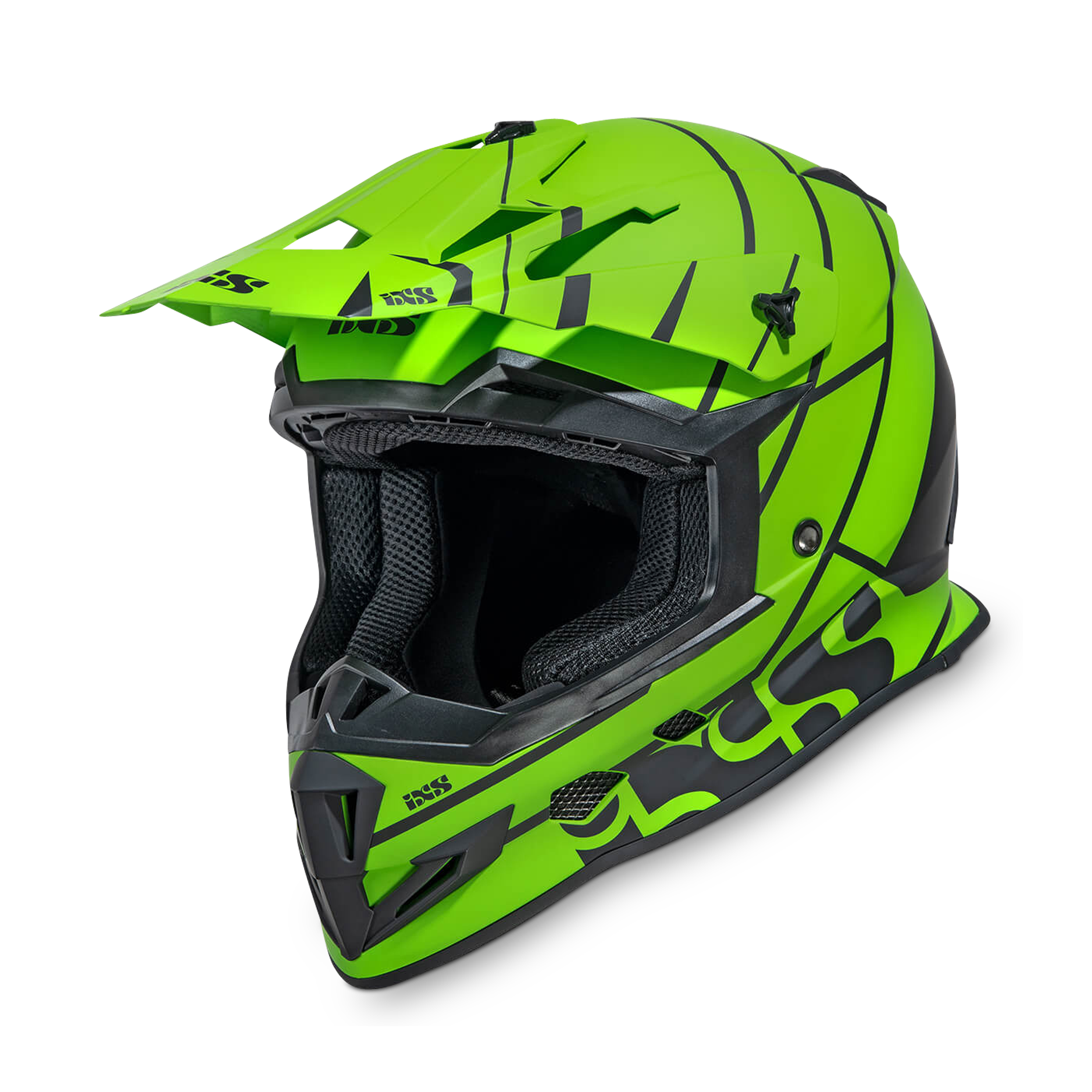 green and black dirt bike helmet