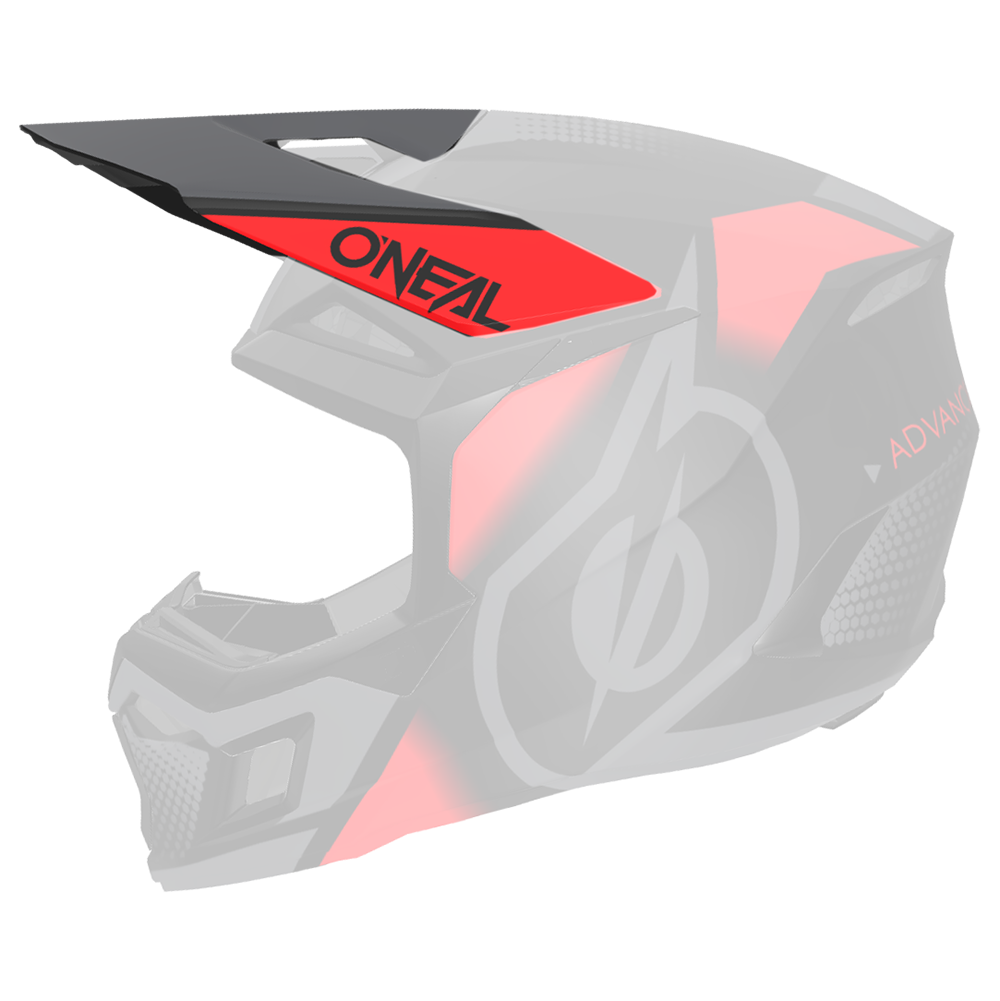 O'Neal 3SRS Vision MX Helmet Peak Black-Red-Gray - Dirt cheap price!