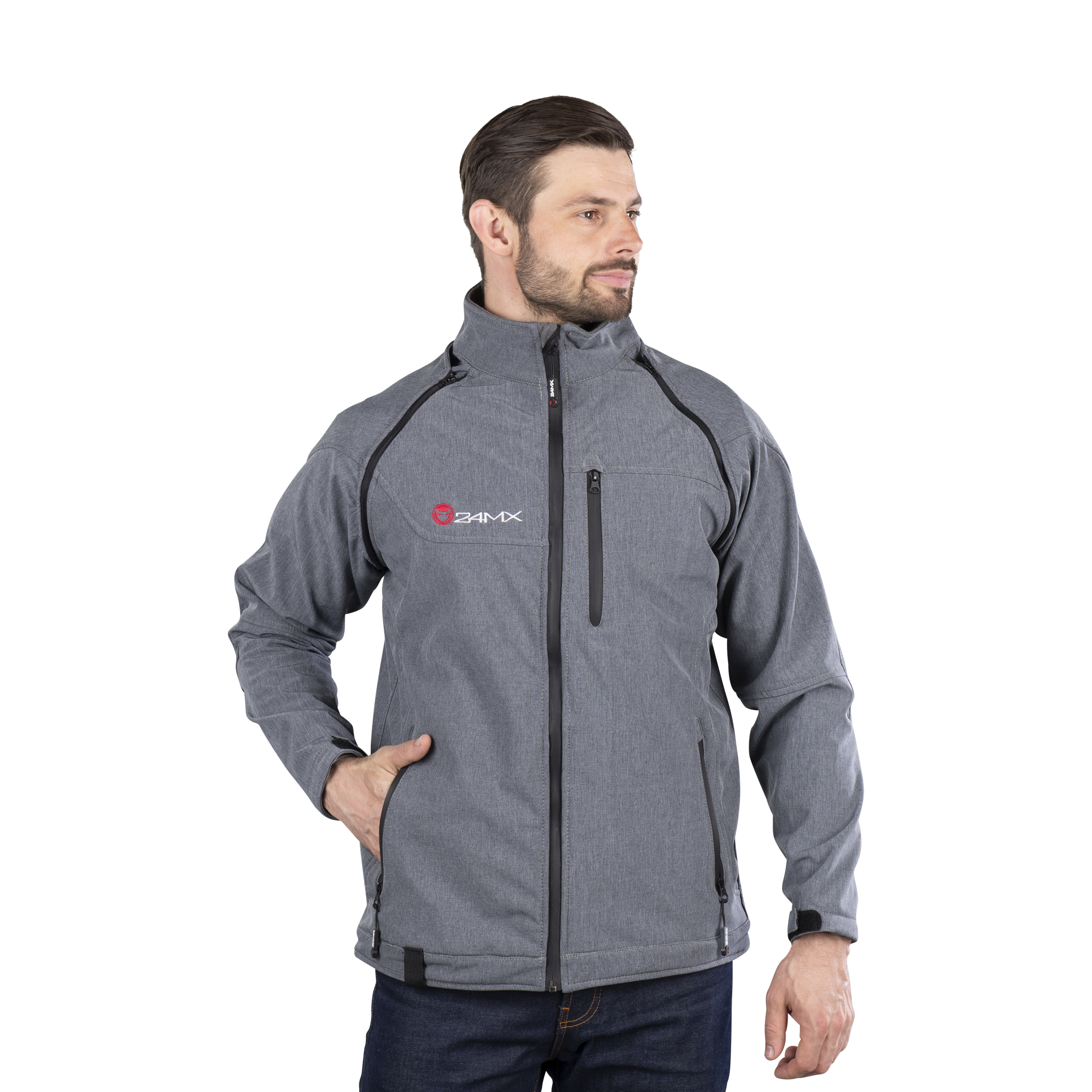 Softshell Jas met Afneembare Mouwen 24MX Team