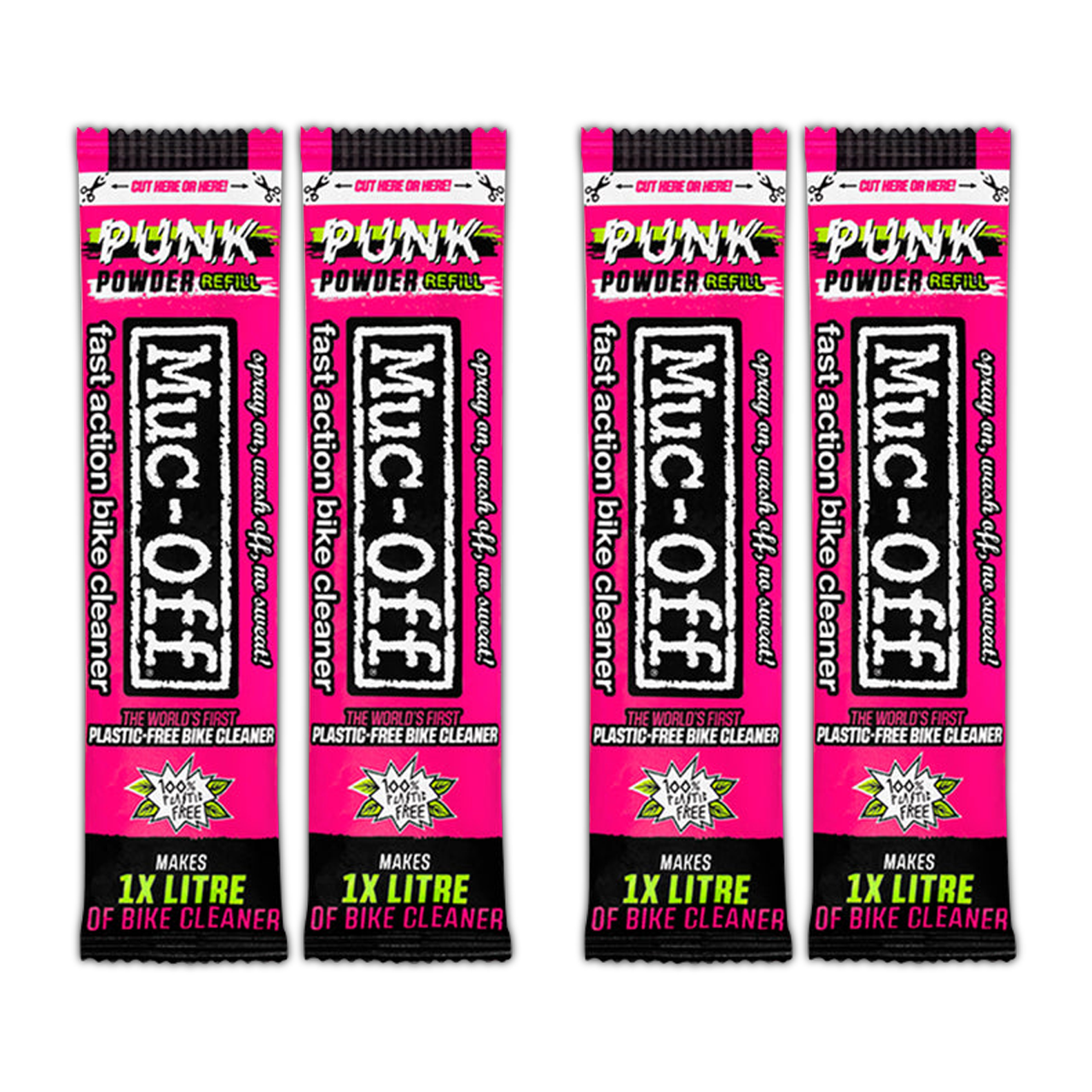 Limpiador de Moto Muc-Off Punk Powder Pack de 4 + Botella