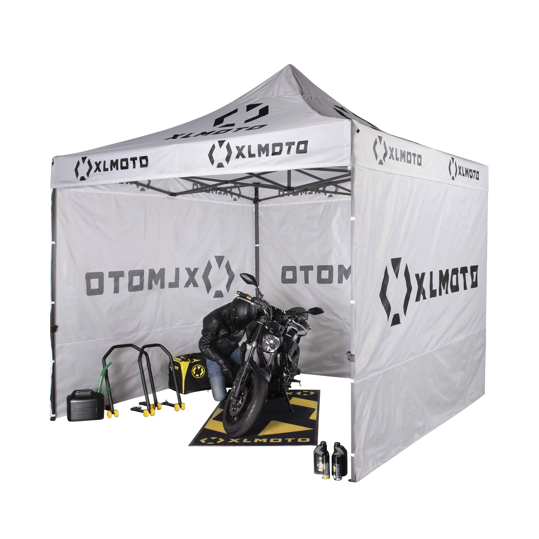 Tente Paddock XLMOTO Easy-Up avec Cloisons Grise - 51% de réduction