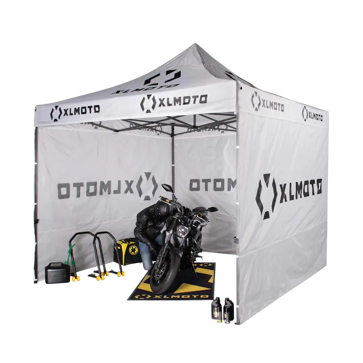 Racetent XLMOTO Easy-Up met Wanden Grijs