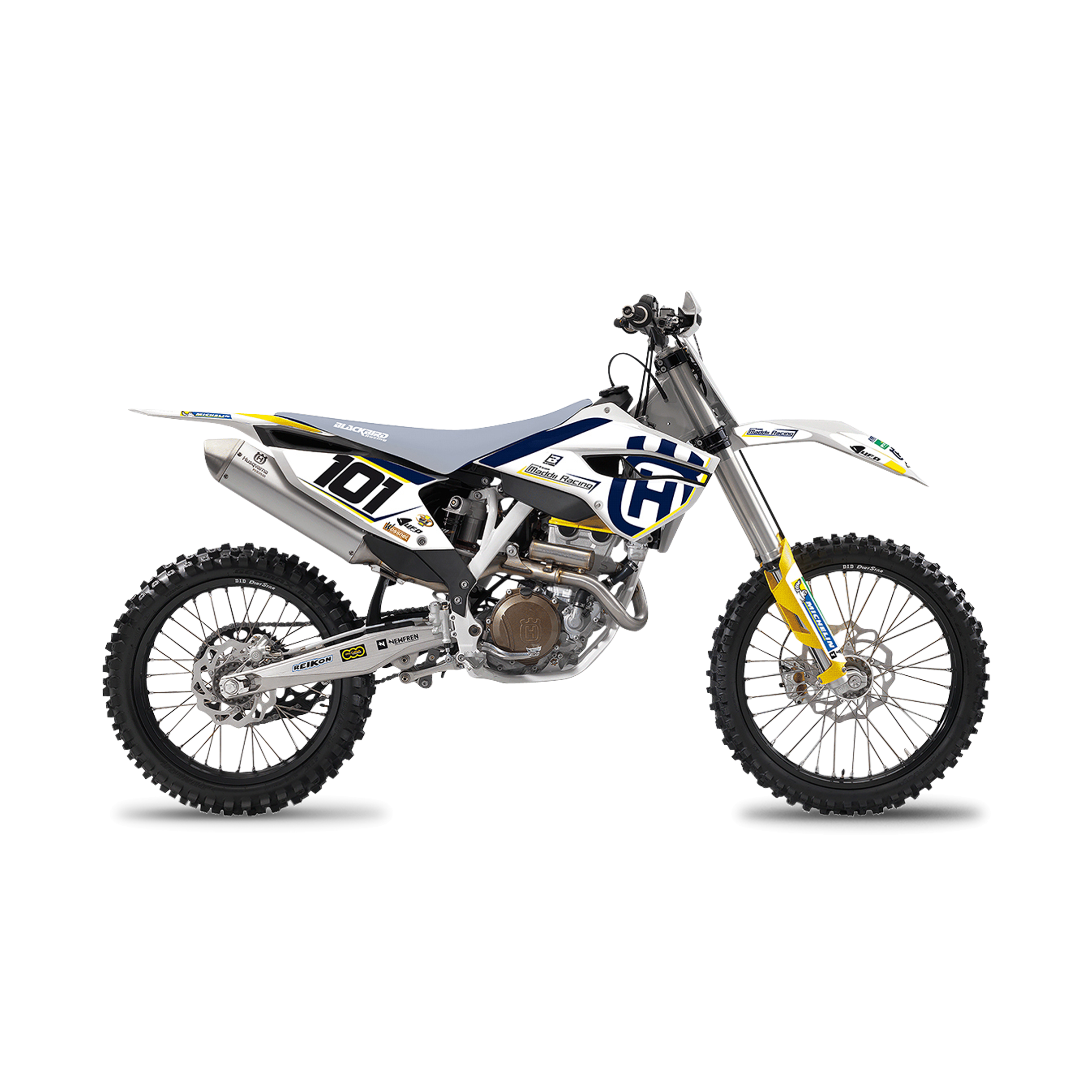 Kit de Adhesivos Blackbird Replica Maddii Racing 2018 Blanco-Amarillo-Azul