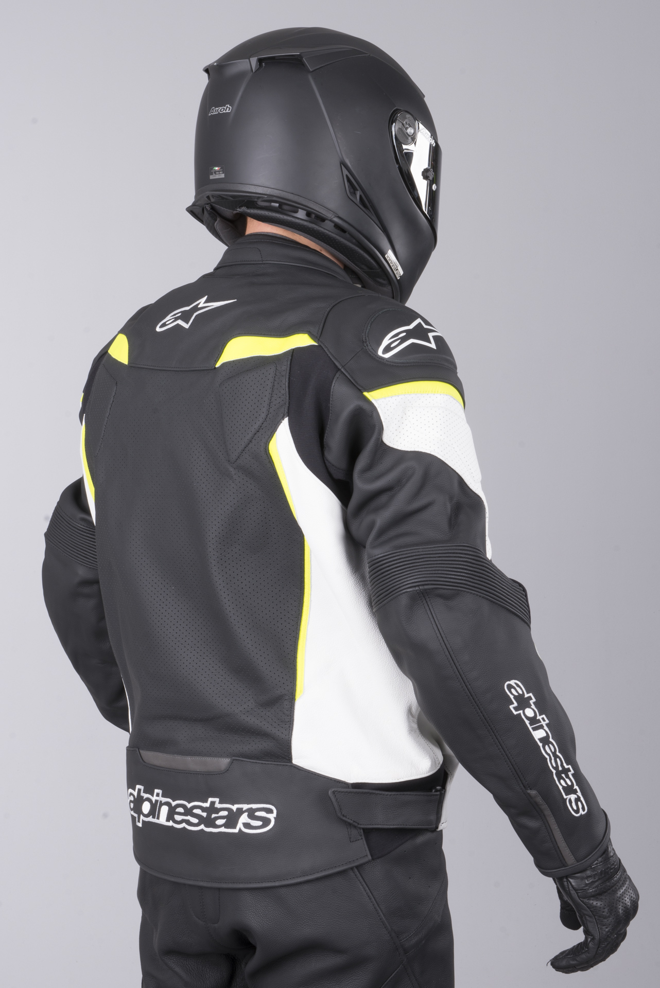 Skinnjacka Alpinestars GP Plus R V2 Airflow Svart Vit alpinestars gp plus r v2 airflow skinnjacka