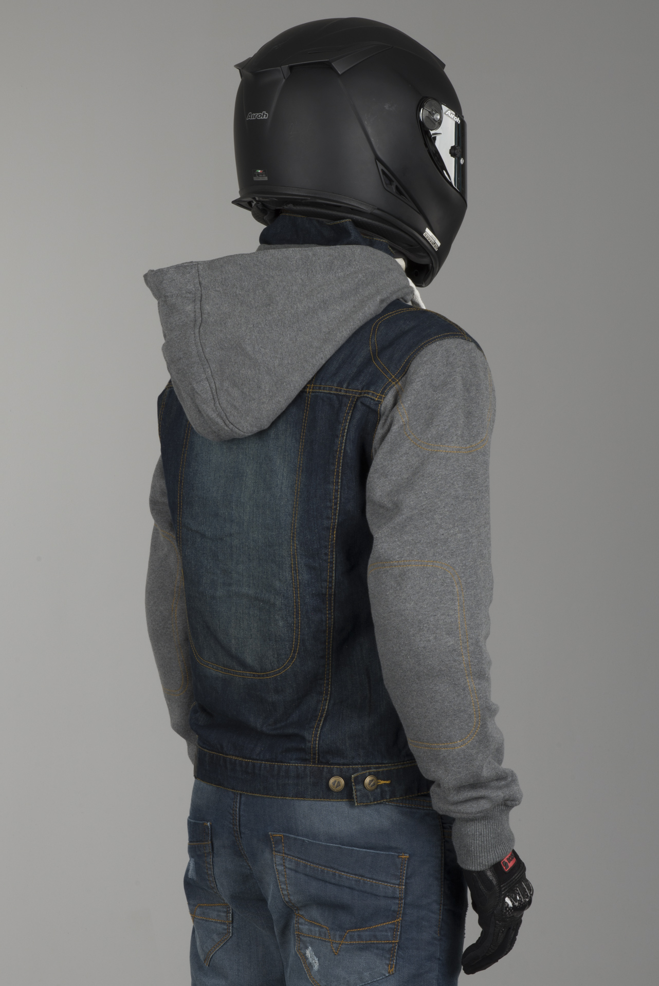 booster denim hoodie