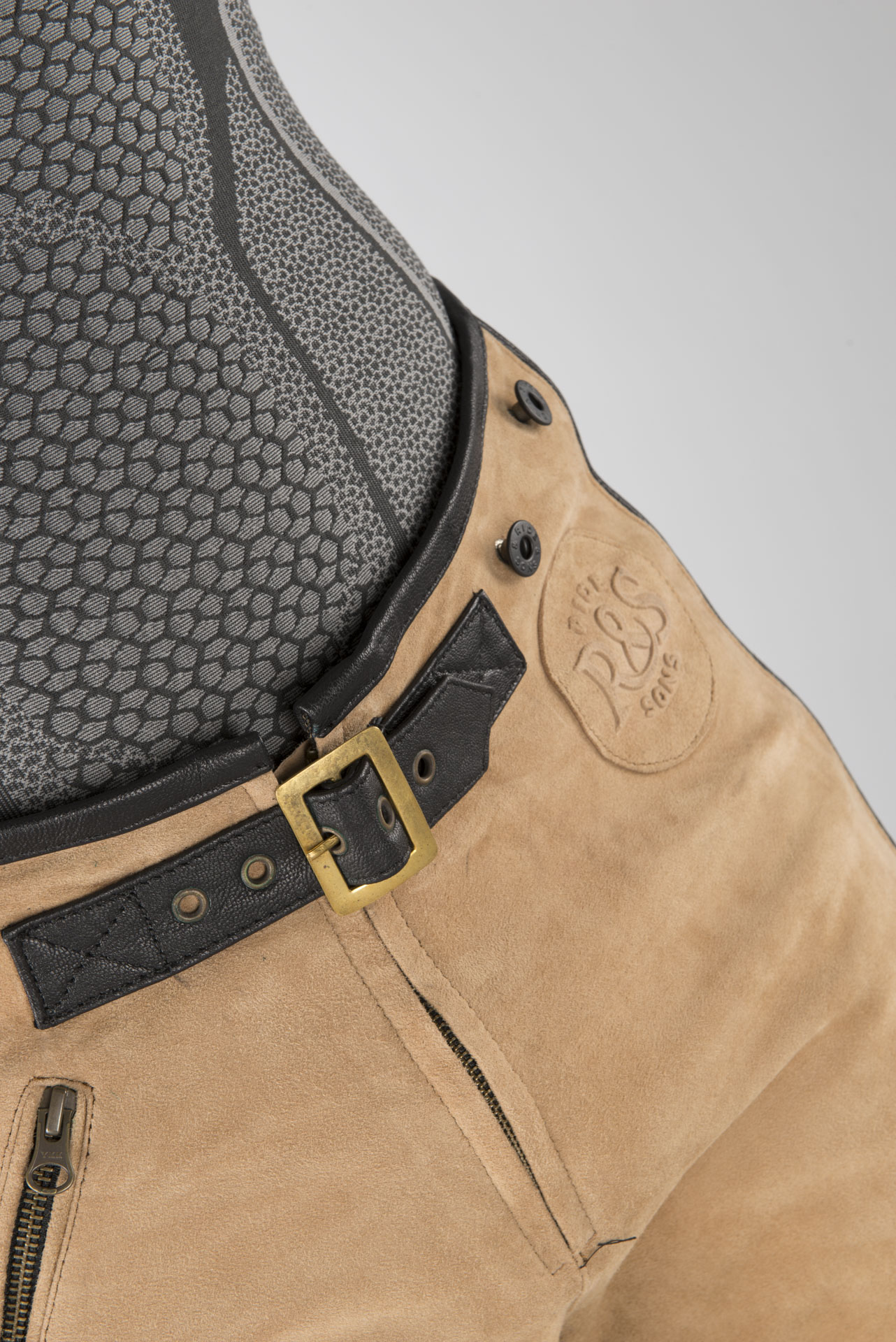 MC Skinnbukse Ride&Sons Diamond Suede Brun MC Skinnbukse Ride&Sons Diamond Suede Brun