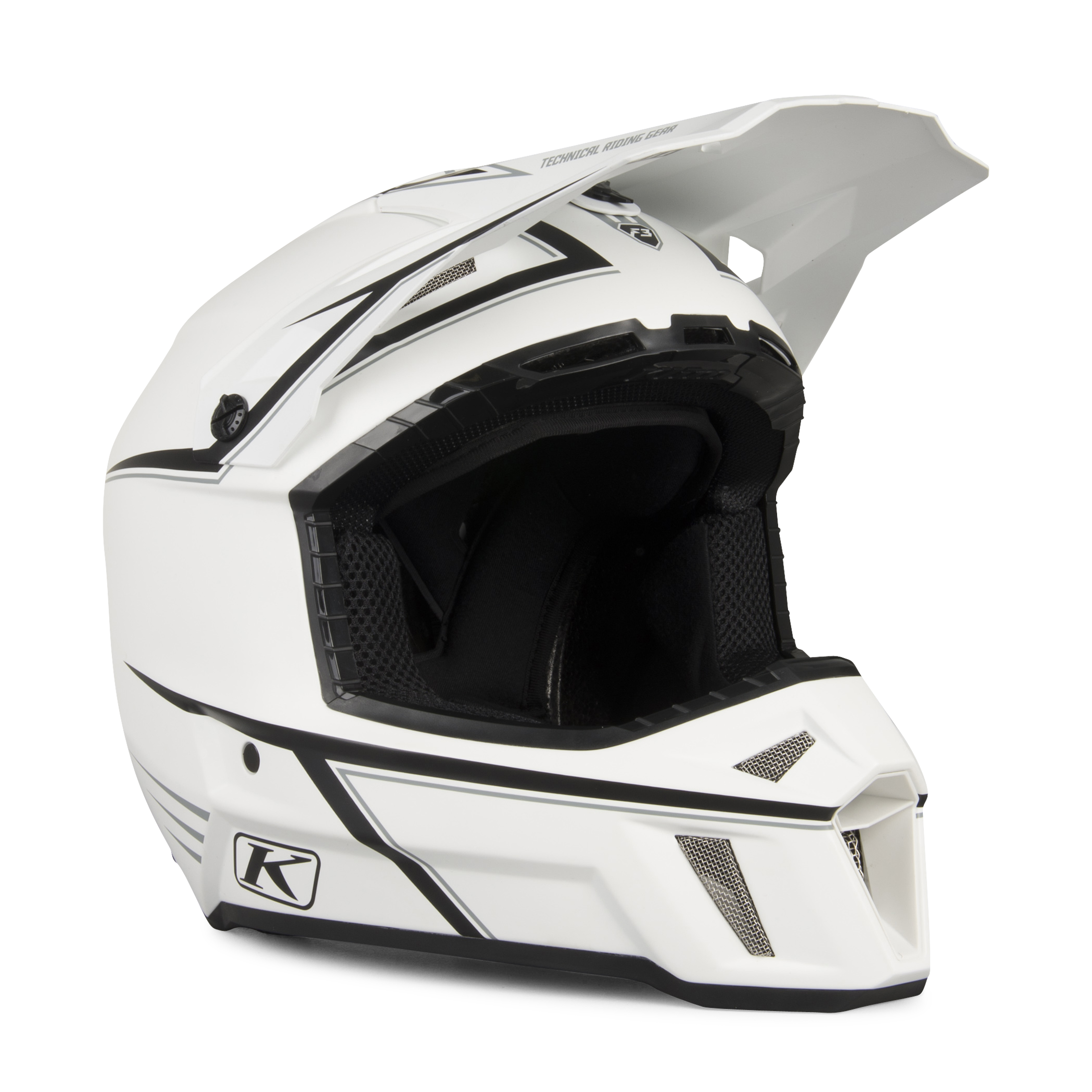 black and white motocross helmet