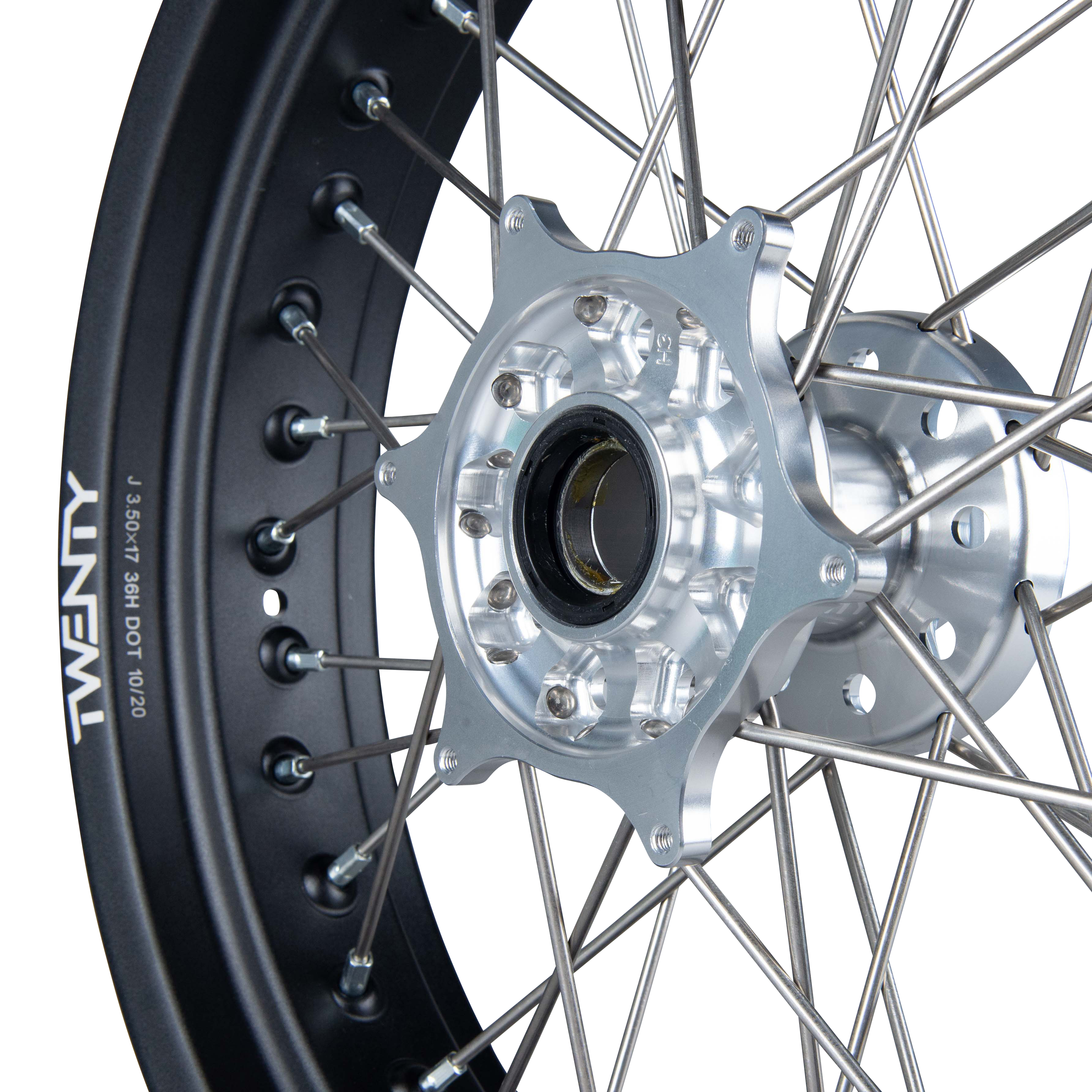 Rueda Delantera Twenty Supermotard Negro-Plateado 17"