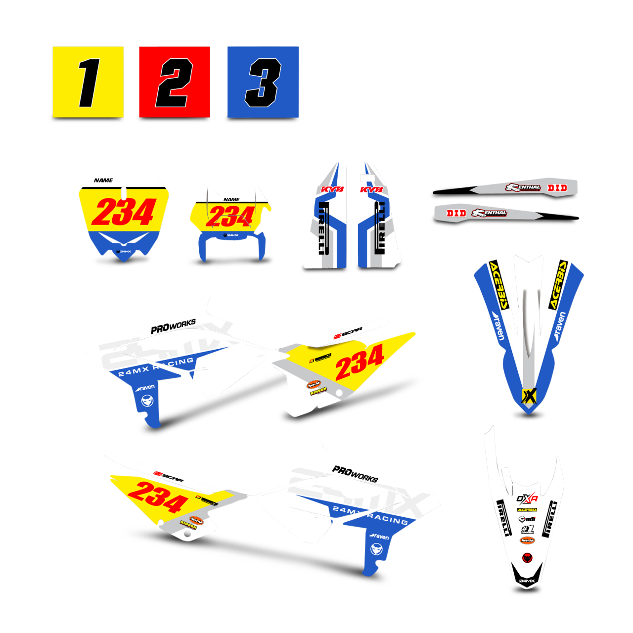 Stickerset 24MX Beta Dritto Wit