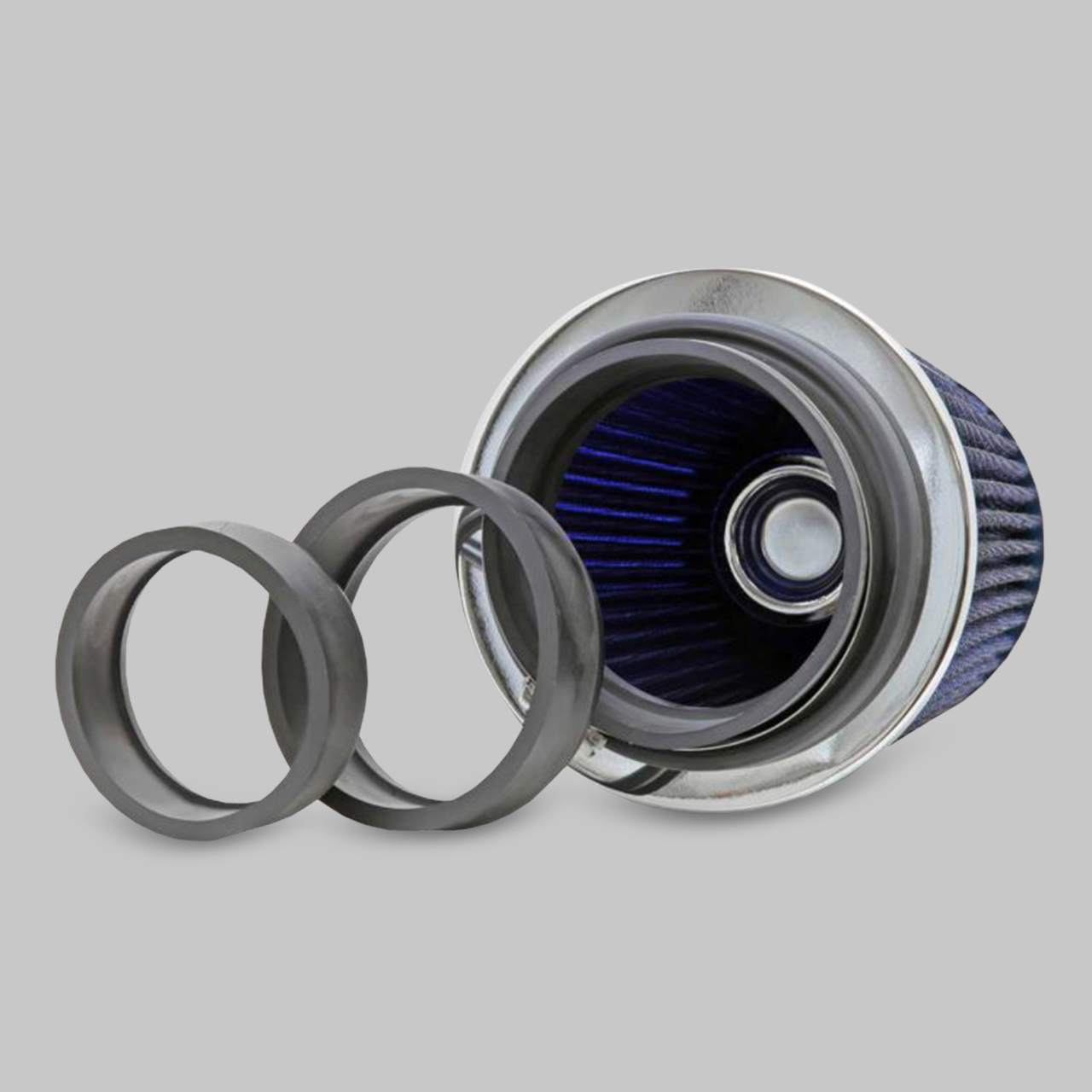 K&N Universal Air Filter Round Conical Chrome