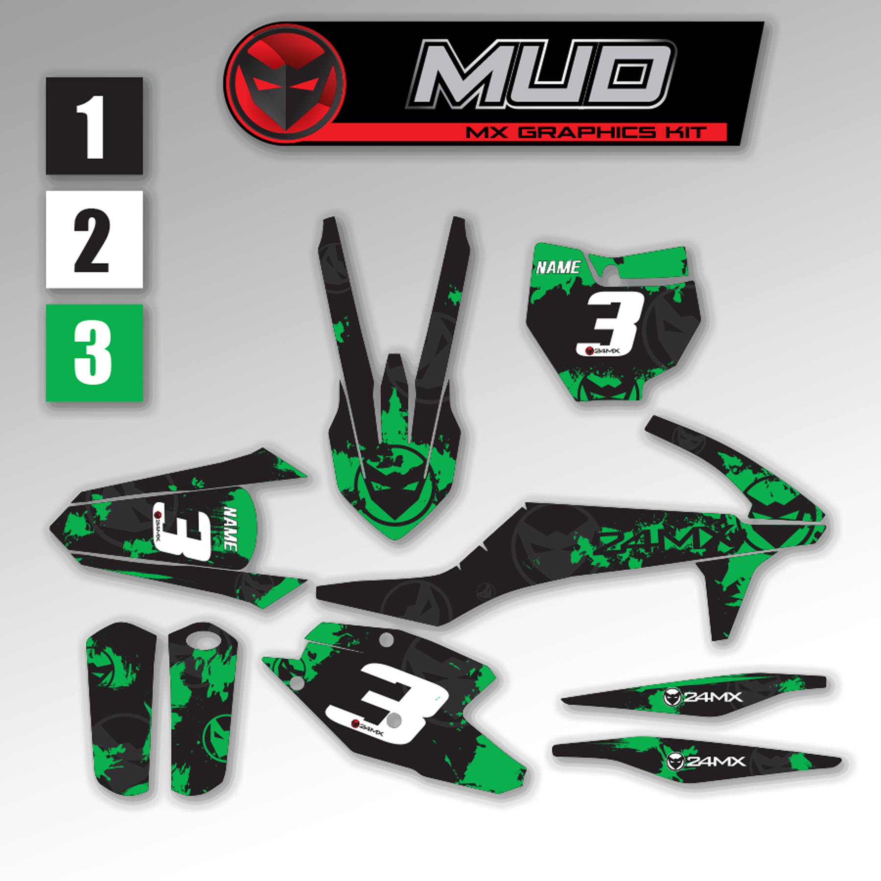 Complete Stickerset Mud en Nummerplaatstickers