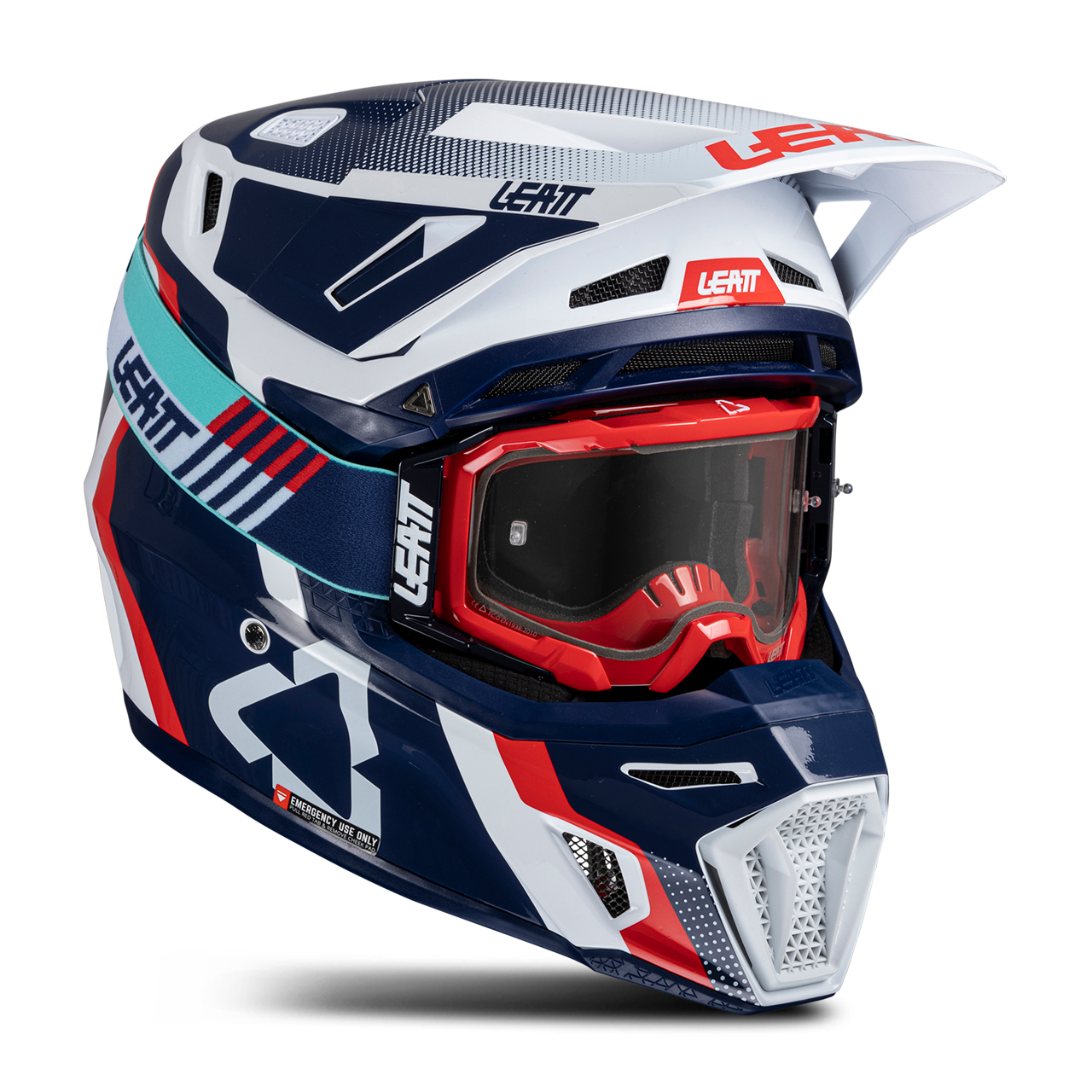 Helmset Leatt Moto 8.5 V25 Crosshelm Met Brillen
