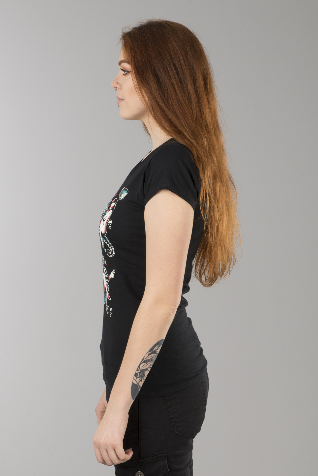 Camiseta Lucky 13 Seahorse Cuello Pico Mujer