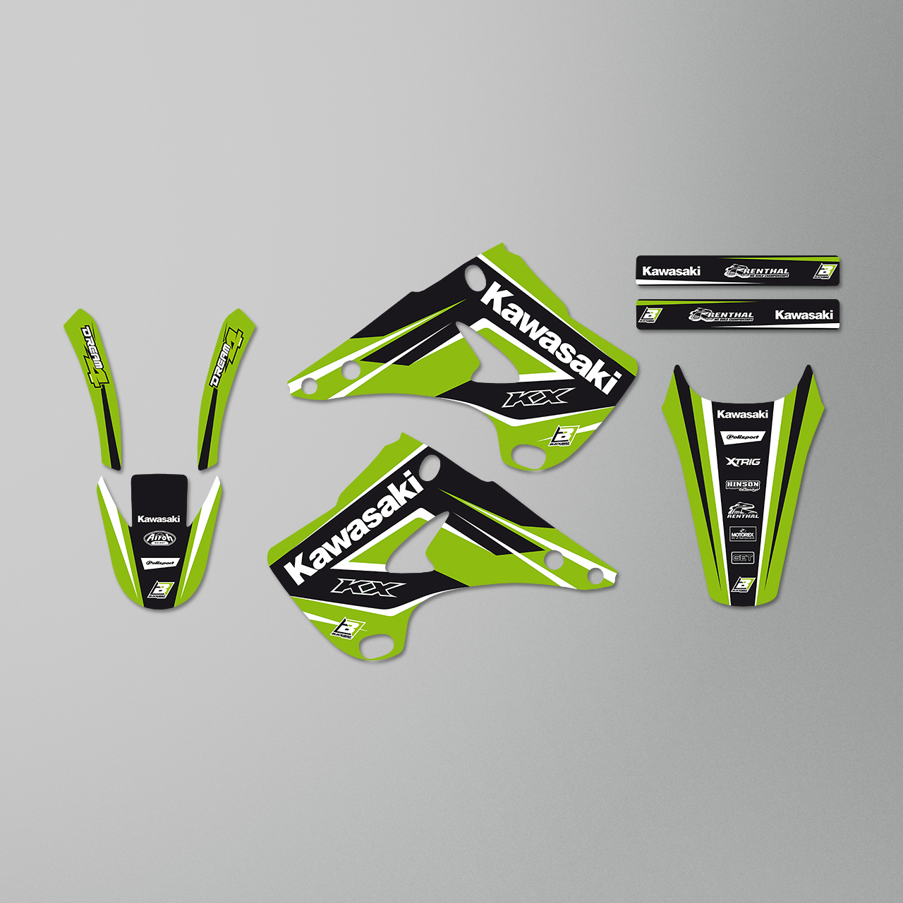 Blackbird Dream 4 Decal Kit Green-Black-White
