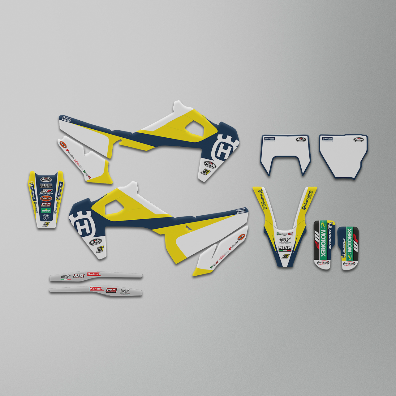 Blackbird Replica Trophy 2019 Complete Decal Kit with Seat Cover White-Yellow-Blue