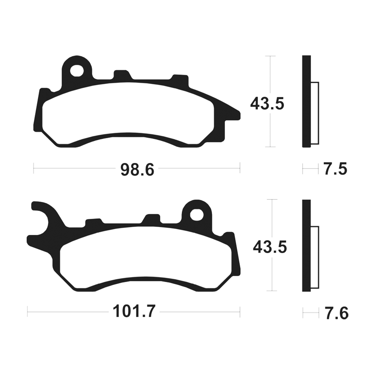 Organische Rollerbremsbeläge Tecnium