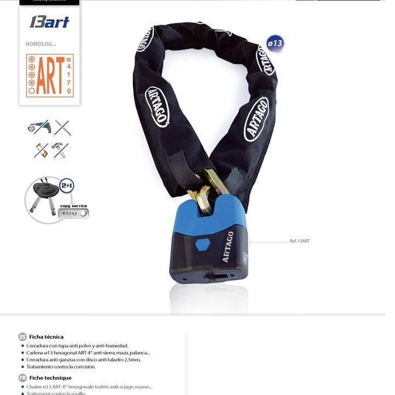 Artago Mini Padlock 13ART ø14mm
