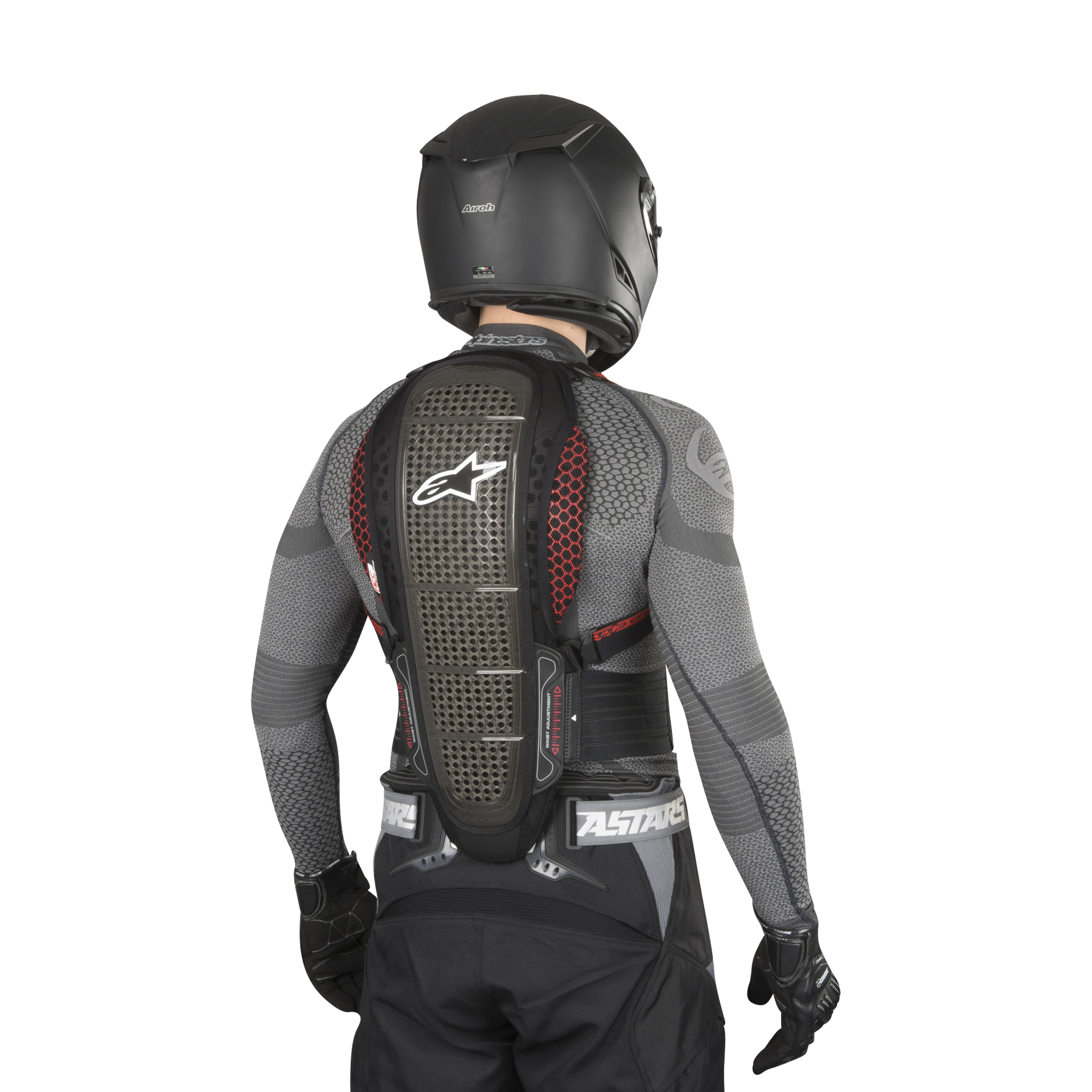 Rugbescherming Alpinestars Nucleon KR-1 Smoke-Zwart-Rood