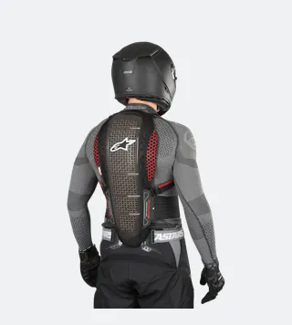 Rugbescherming Alpinestars Nucleon KR-1 Smoke-Zwart-Rood