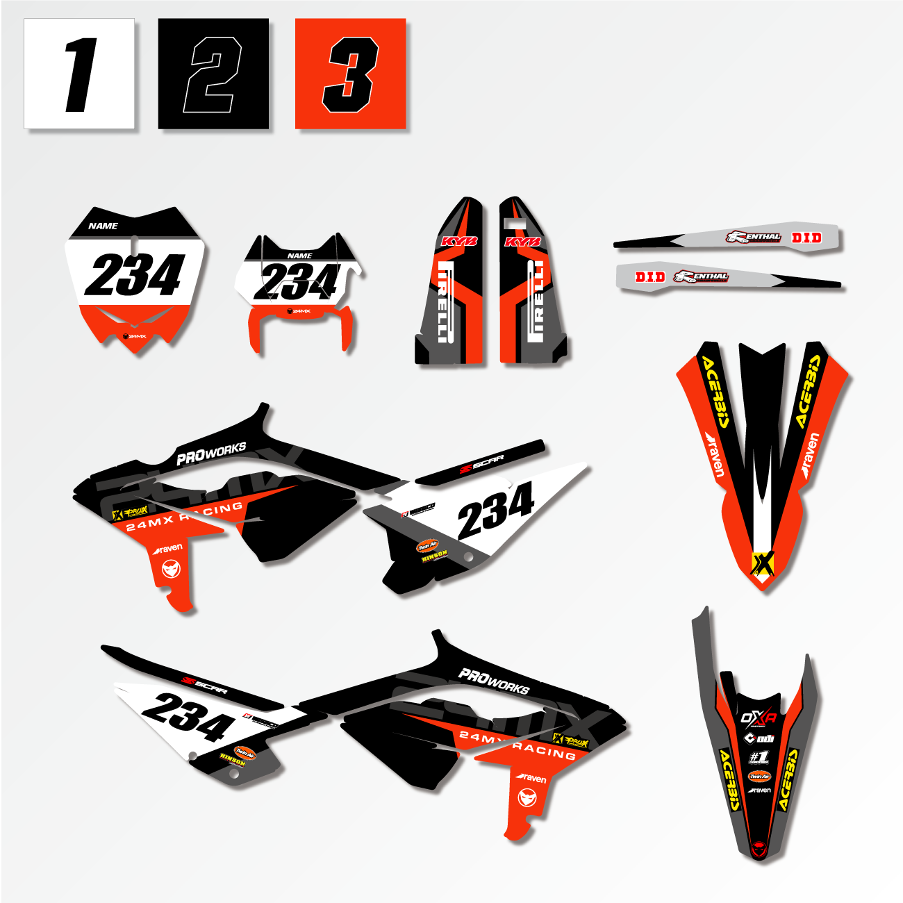 Kit De Adhesivos 24MX Beta Dritto Negro