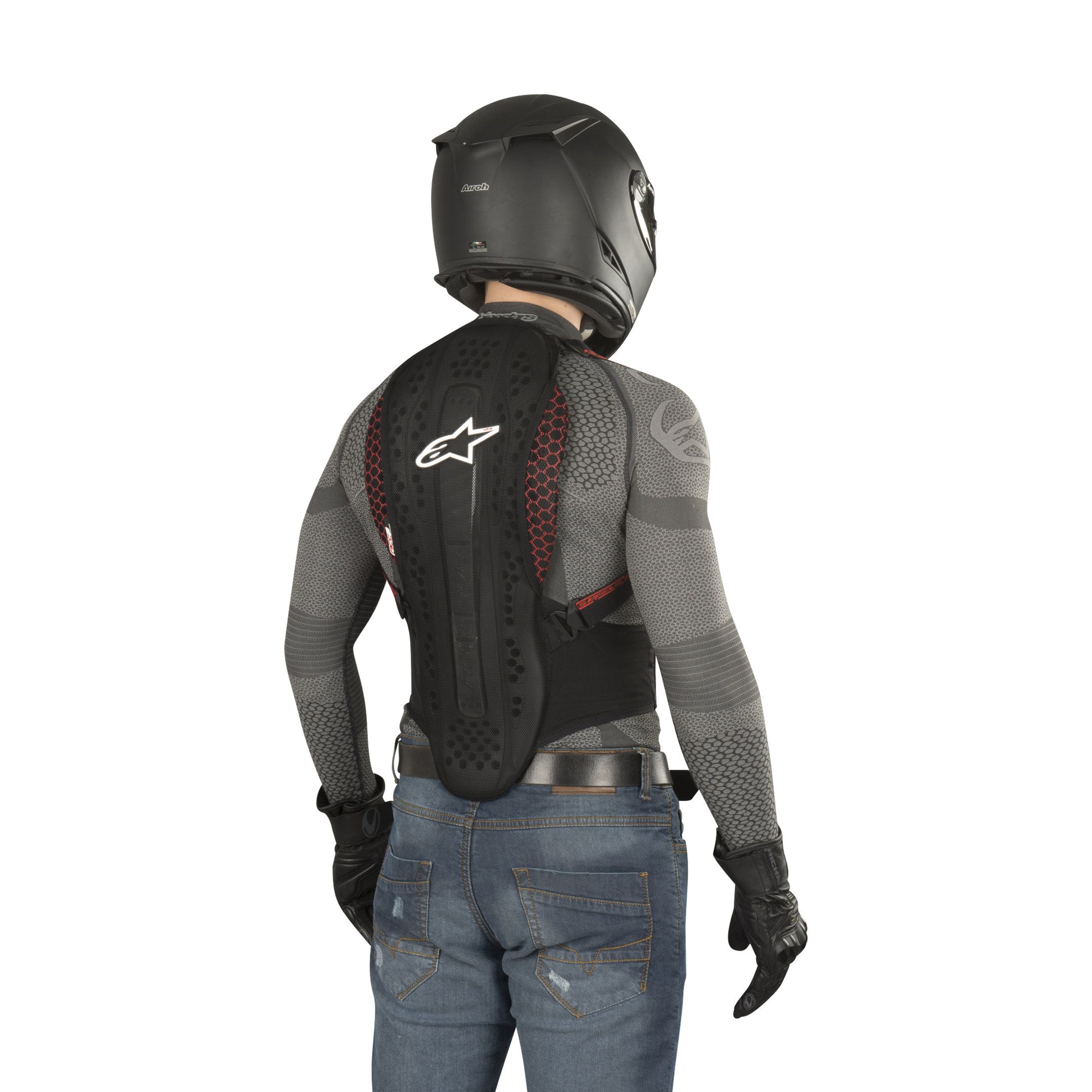 Espaldera Alpinestars Nucleon KR-2 Negro-Ahumado-Rojo
