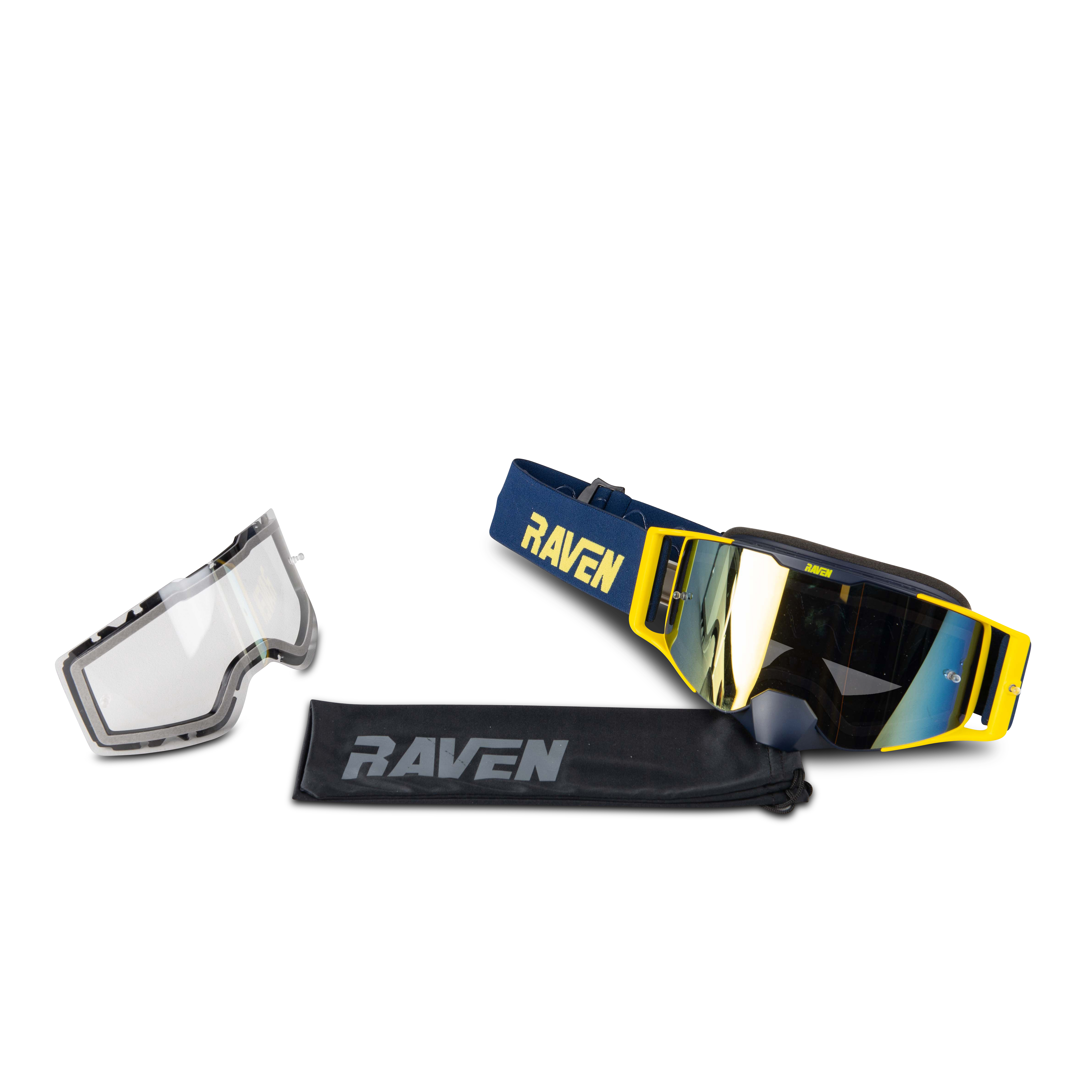 Gafas de Cross Raven Halcon Espejo + Lente Transparente