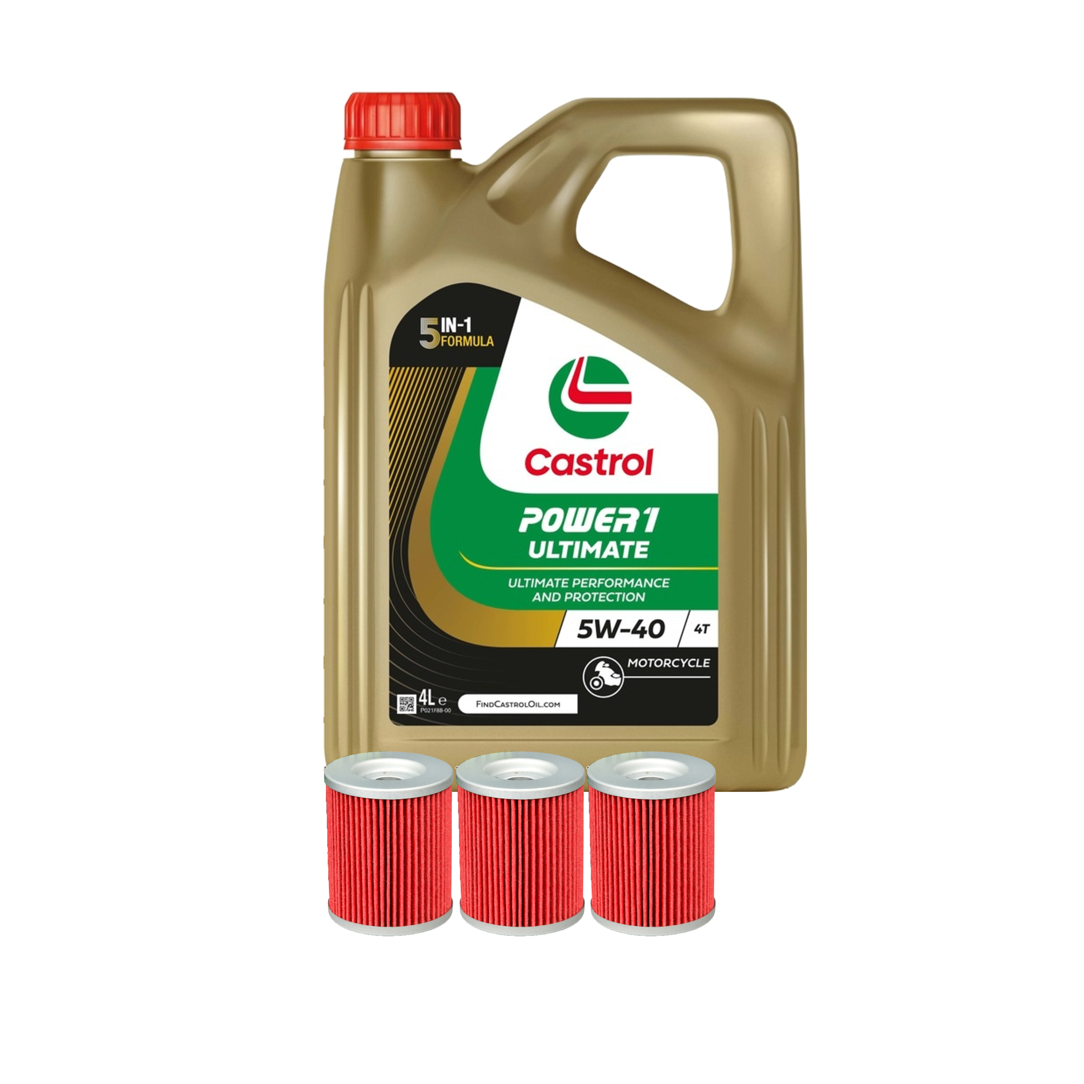 Dzinēja Eļļa Castrol Power1 Ultimate Fully Synthetic 4L + HIFLO Eļļas Filtri