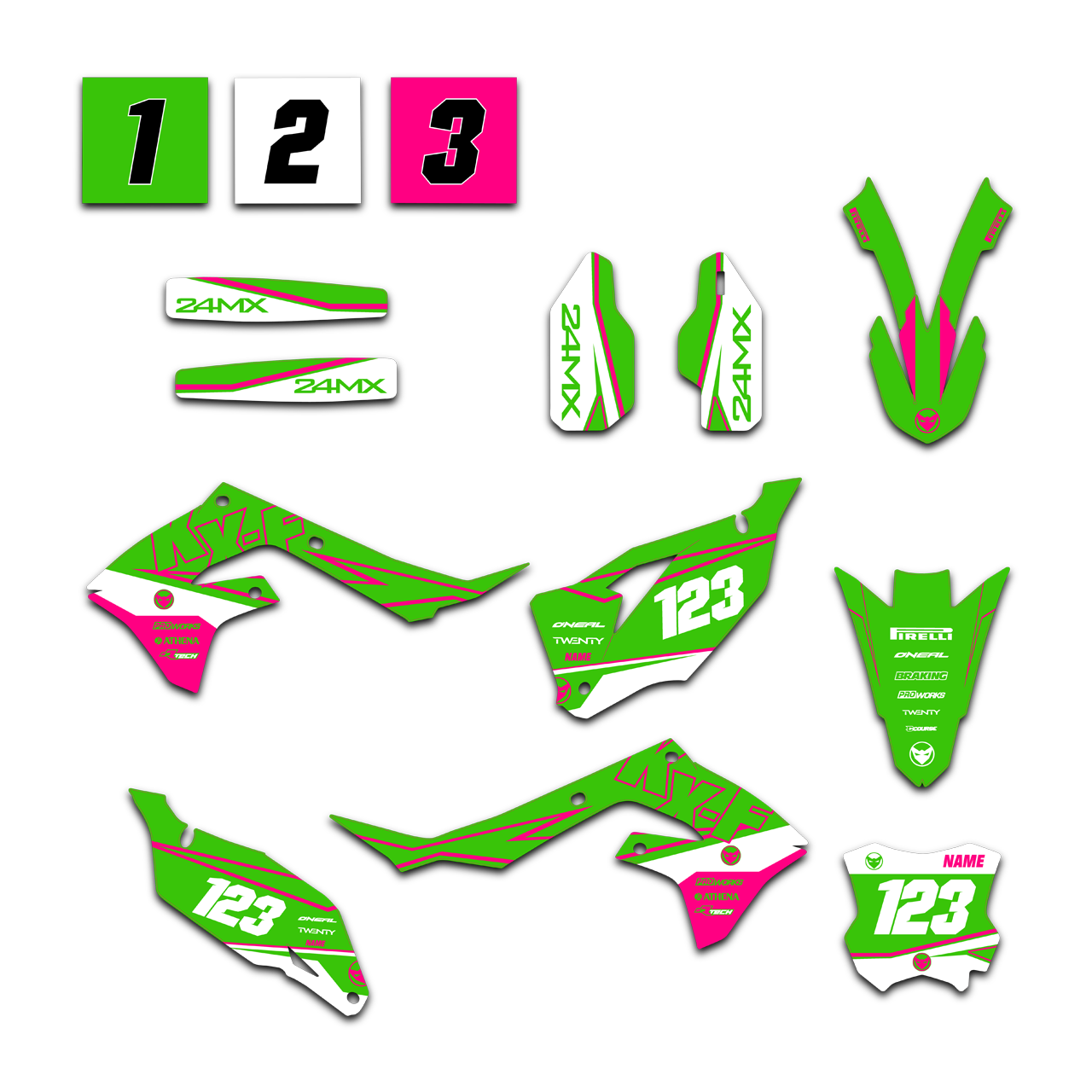 Compleet Geïnspireerde Stickerset en Nummerplaatstickers
