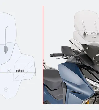 Nastavljivo Vetrobransko Steklo Givi Scooter AF Airflow Počisti